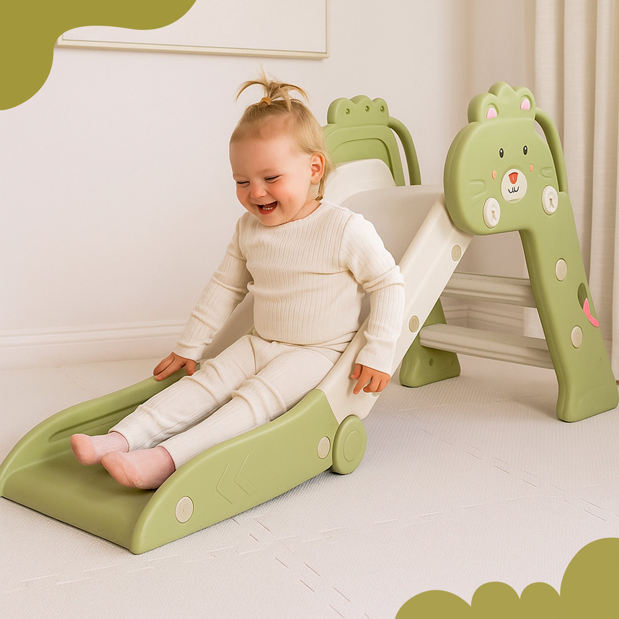 Bambini Glijbaan Groen/Wit