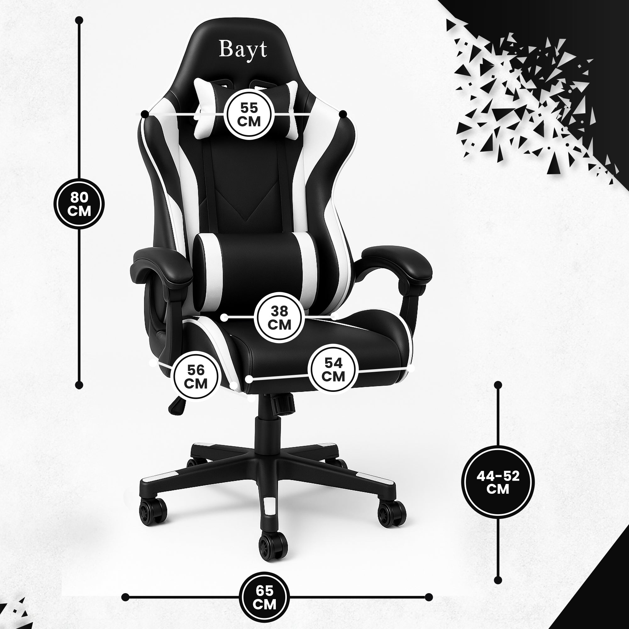 Bayt Gamingstoel Zwart/Wit