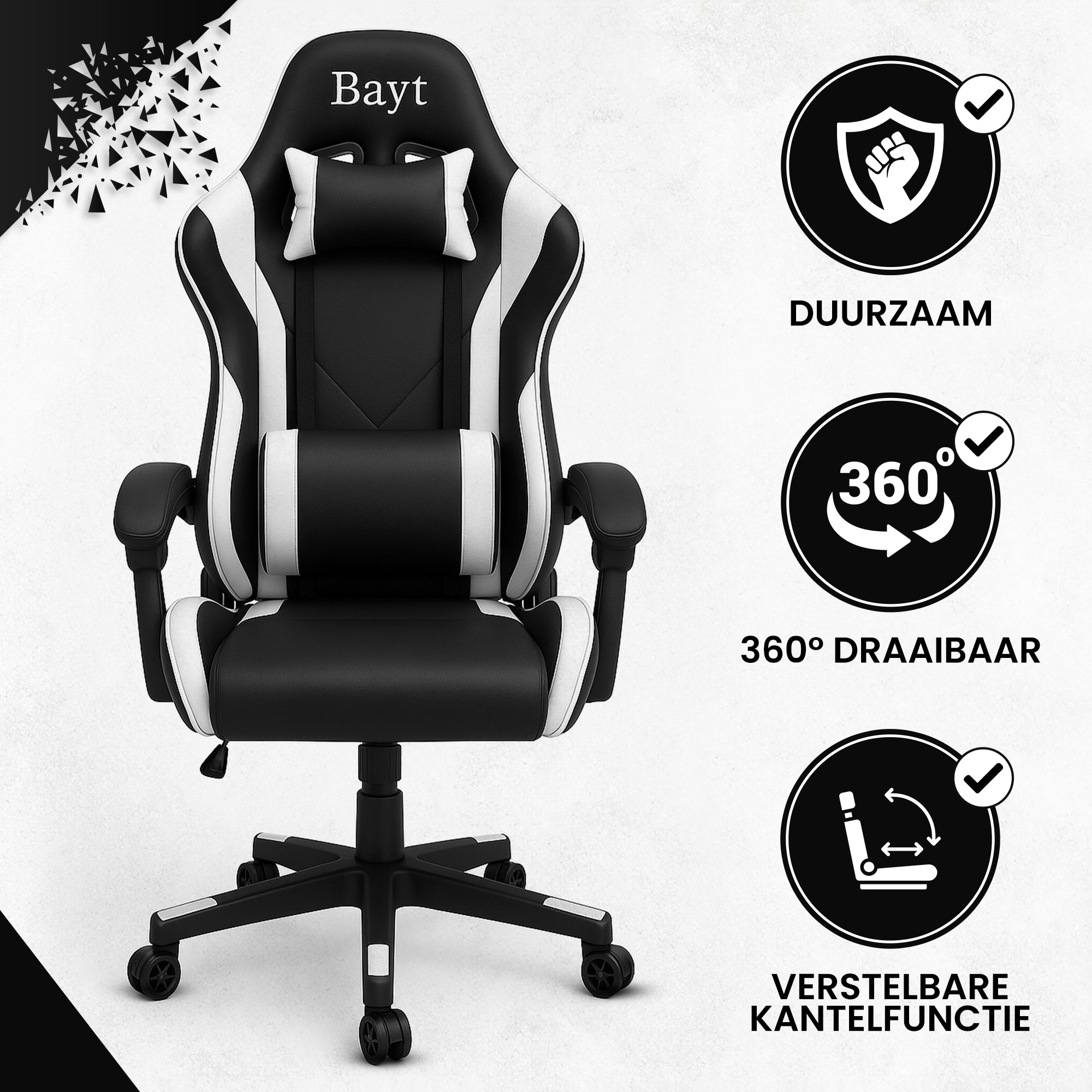 Bayt Gamingstoel Zwart/Wit