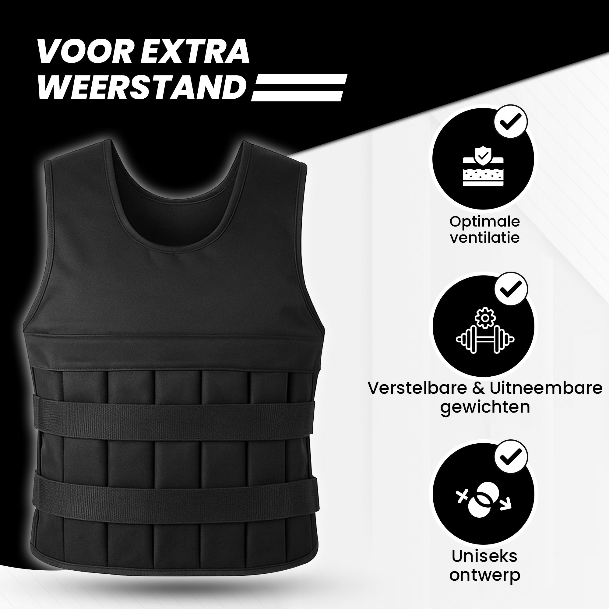 Fitby Gewichtsvest 10KG Zwart