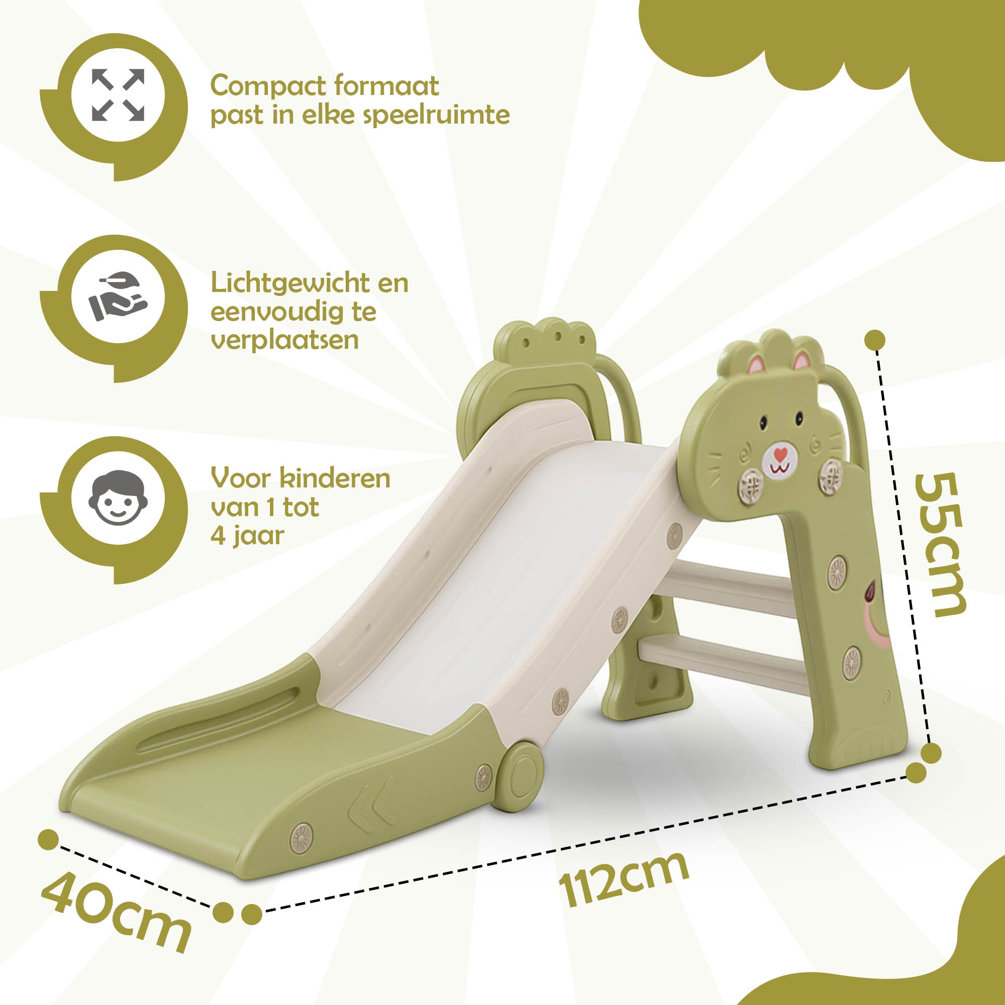 Bambini Glijbaan Groen/Wit