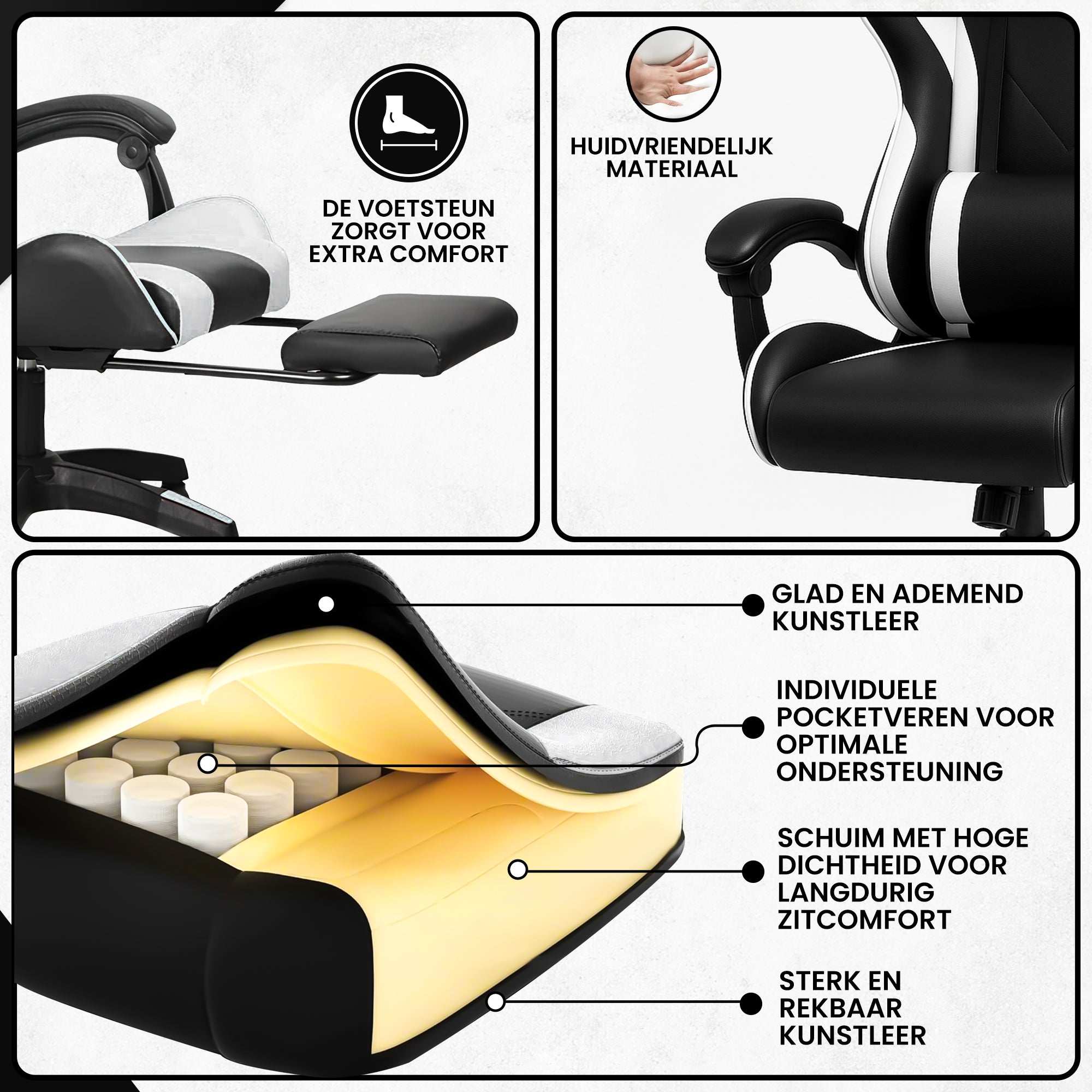 Bayt Gamingstoel Zwart/Wit