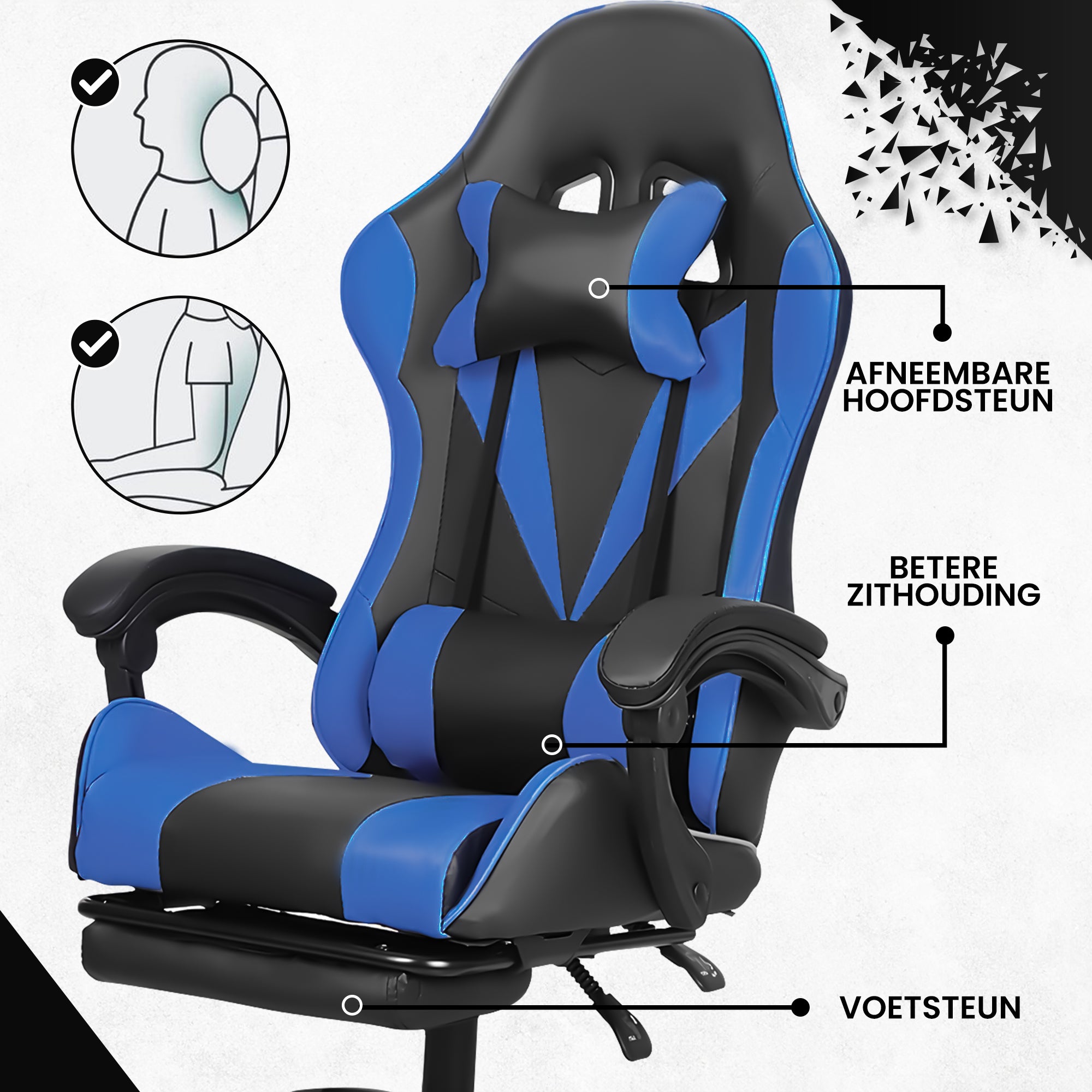 Bayt Gamingstoel Zwart/Blauw