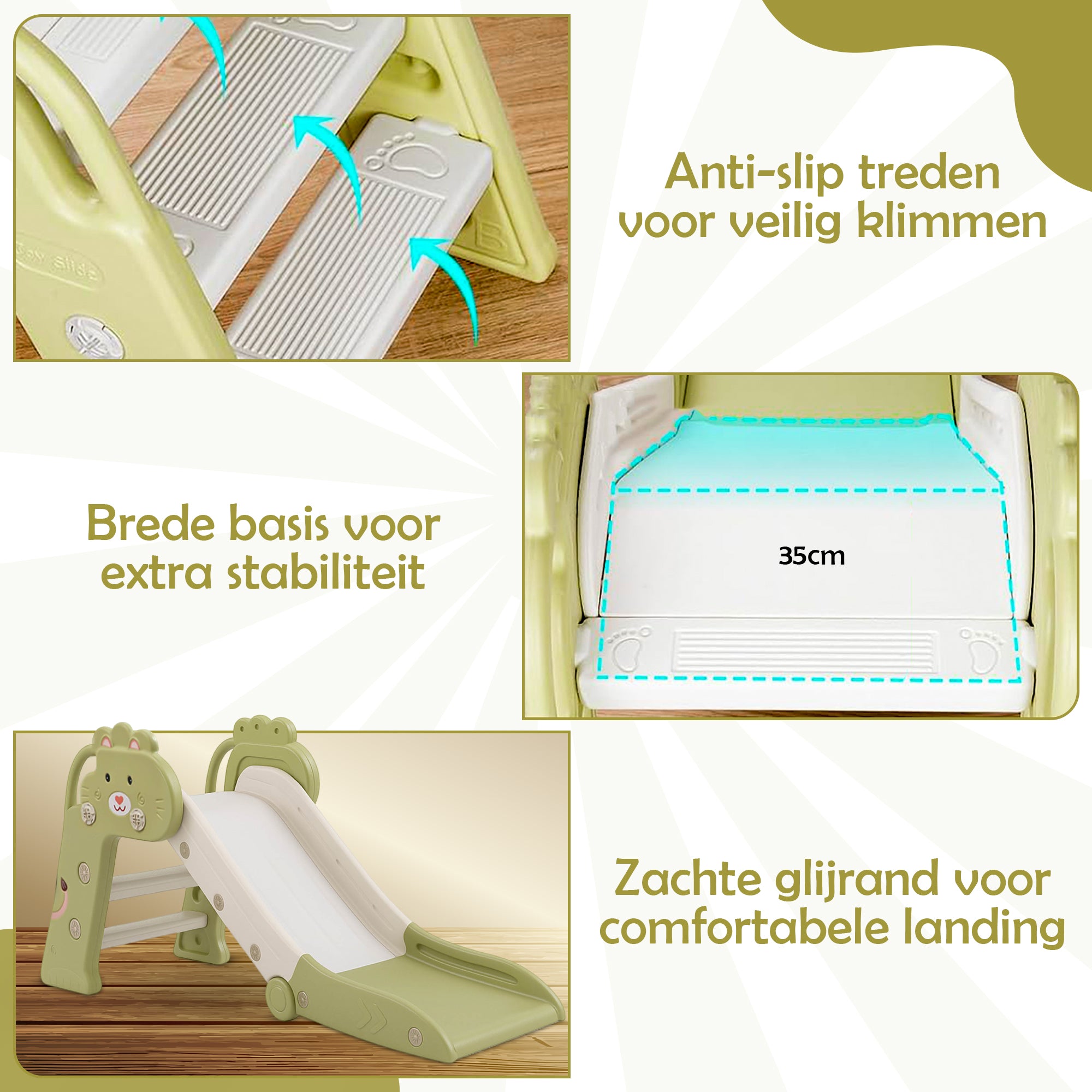 Bambini Glijbaan Groen/Wit