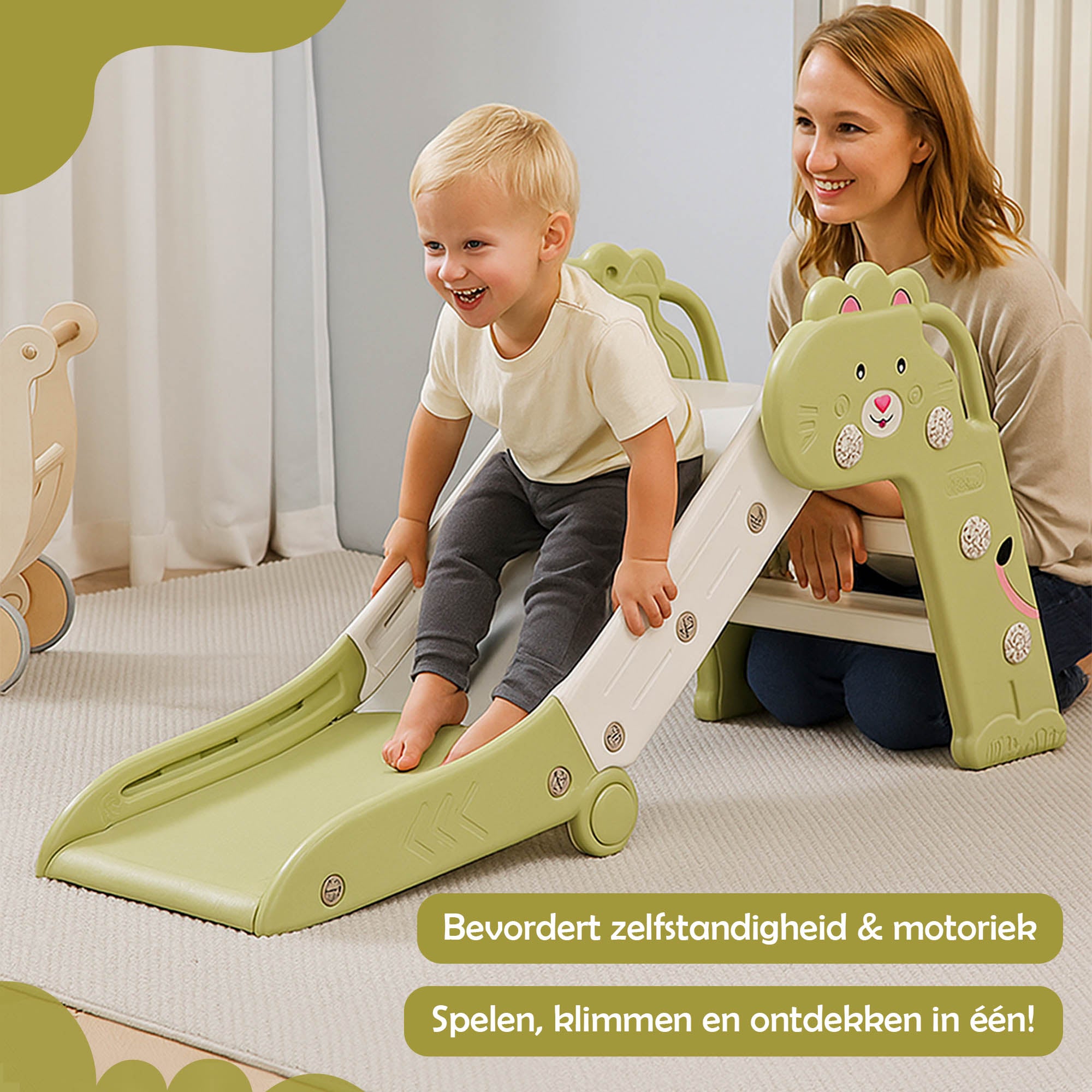 Bambini Glijbaan Groen/Wit