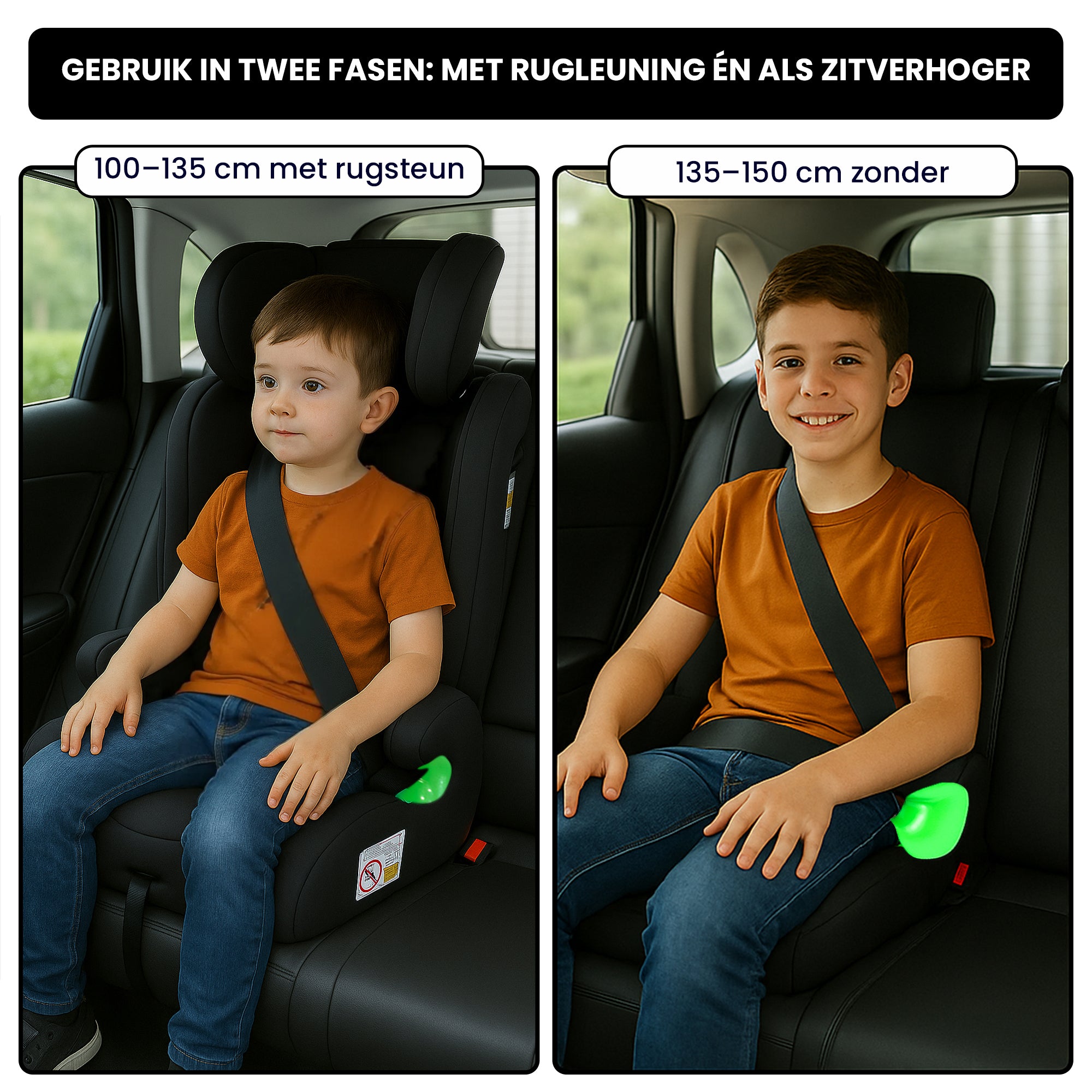 Oemmie Autostoel Zwart/Groen