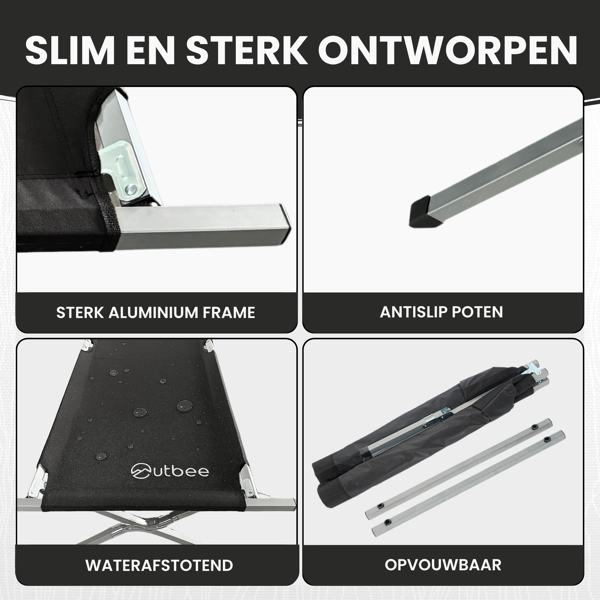 Outbee - Kampeerbed Zwart
