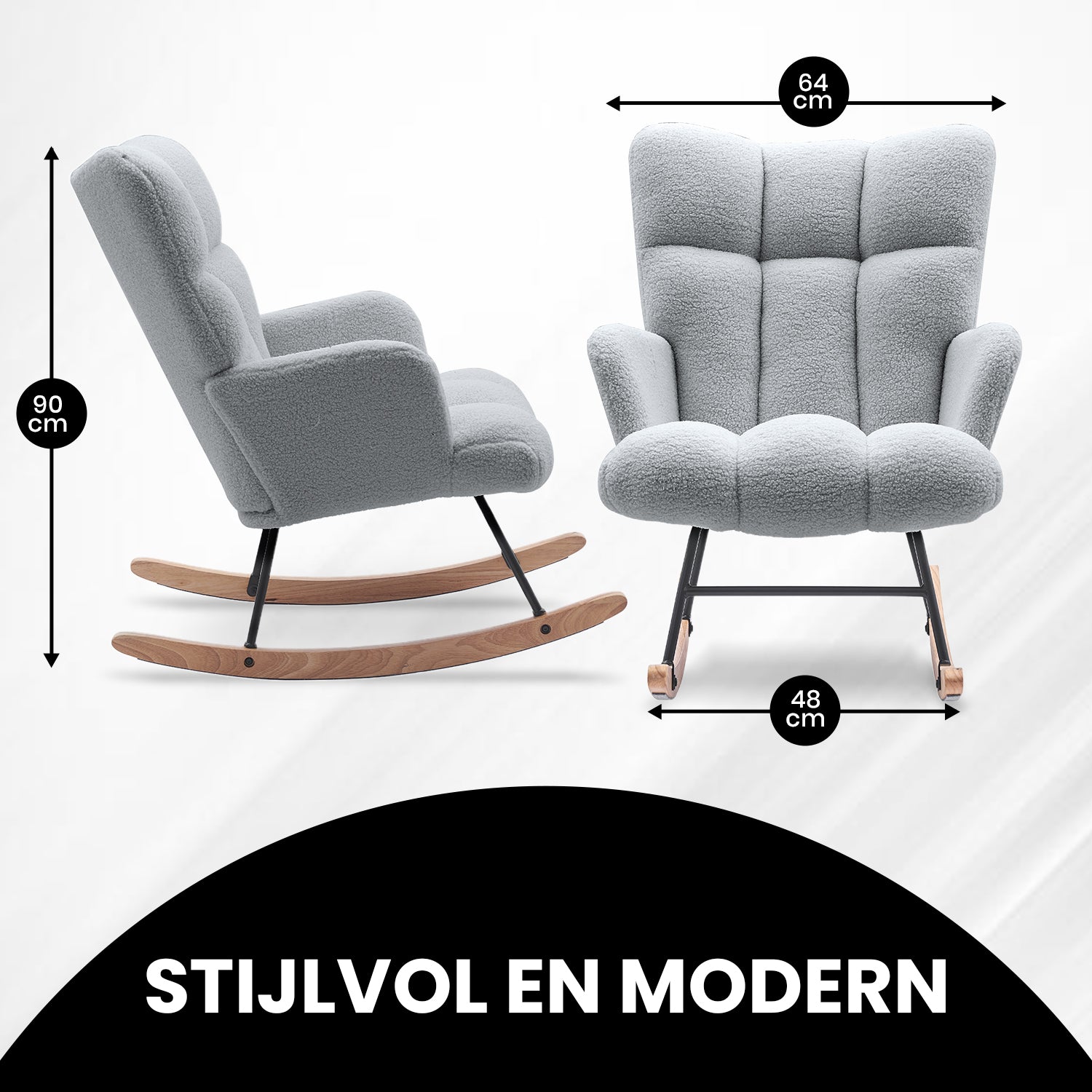 Bayt Schommelstoel - Grijs