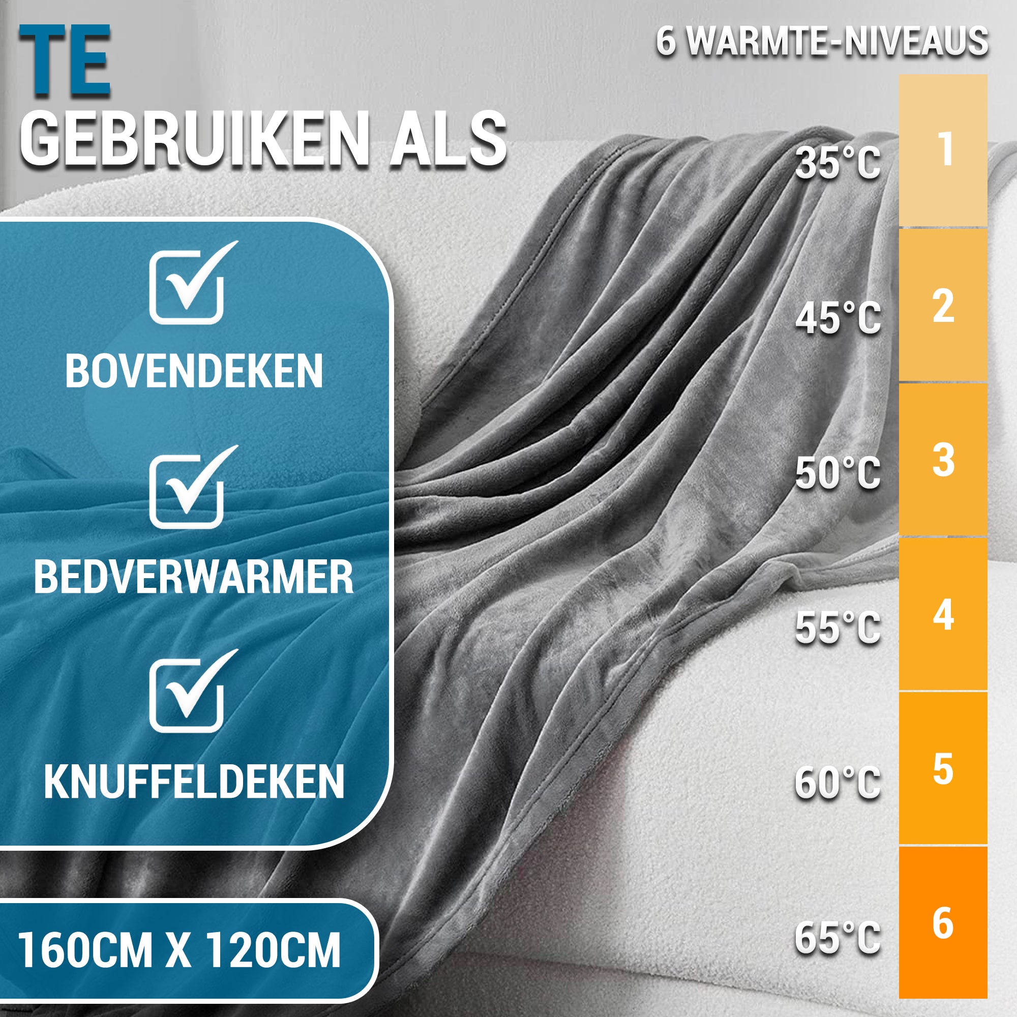 Elektrische Deken Grijs