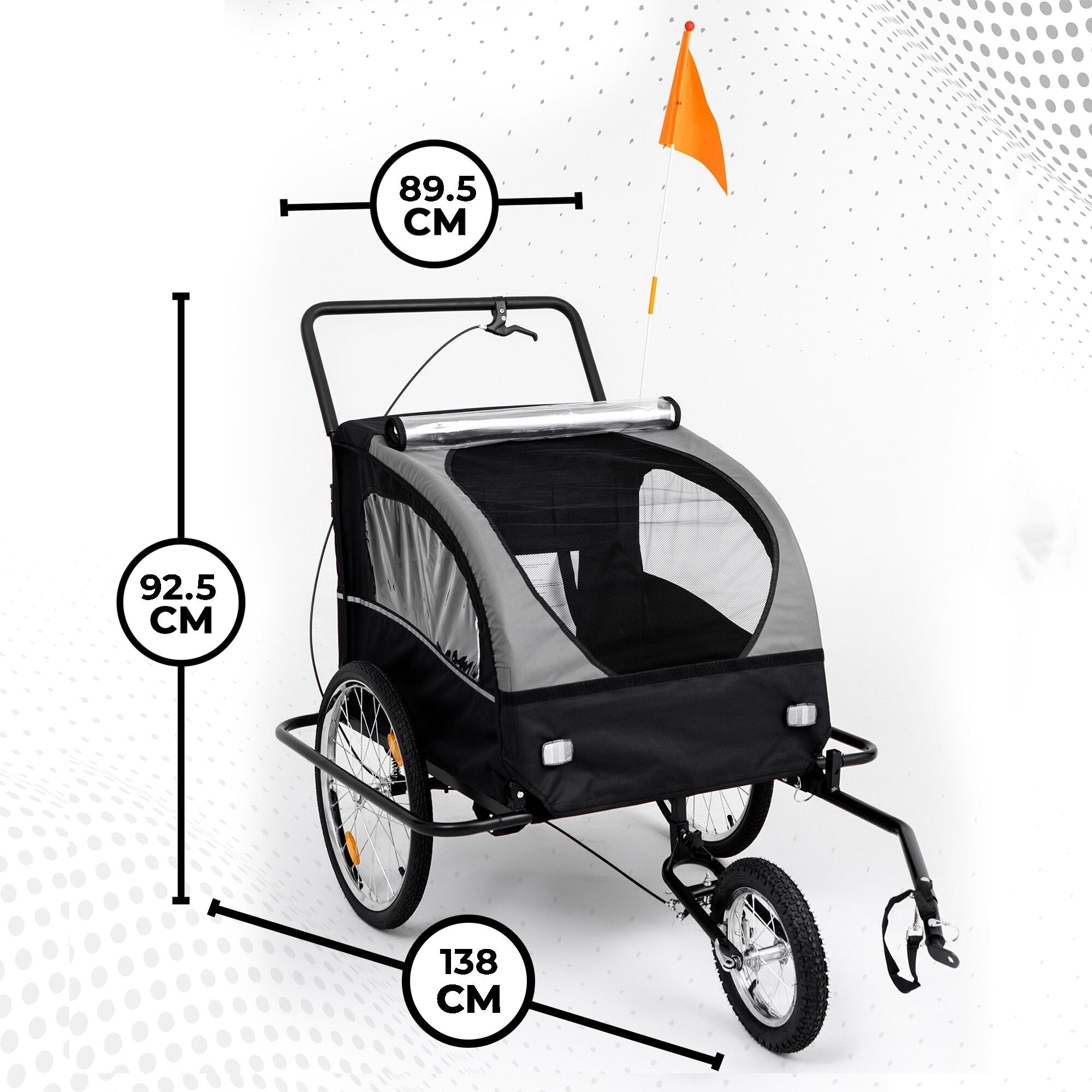 Kinderfietskar met vlag