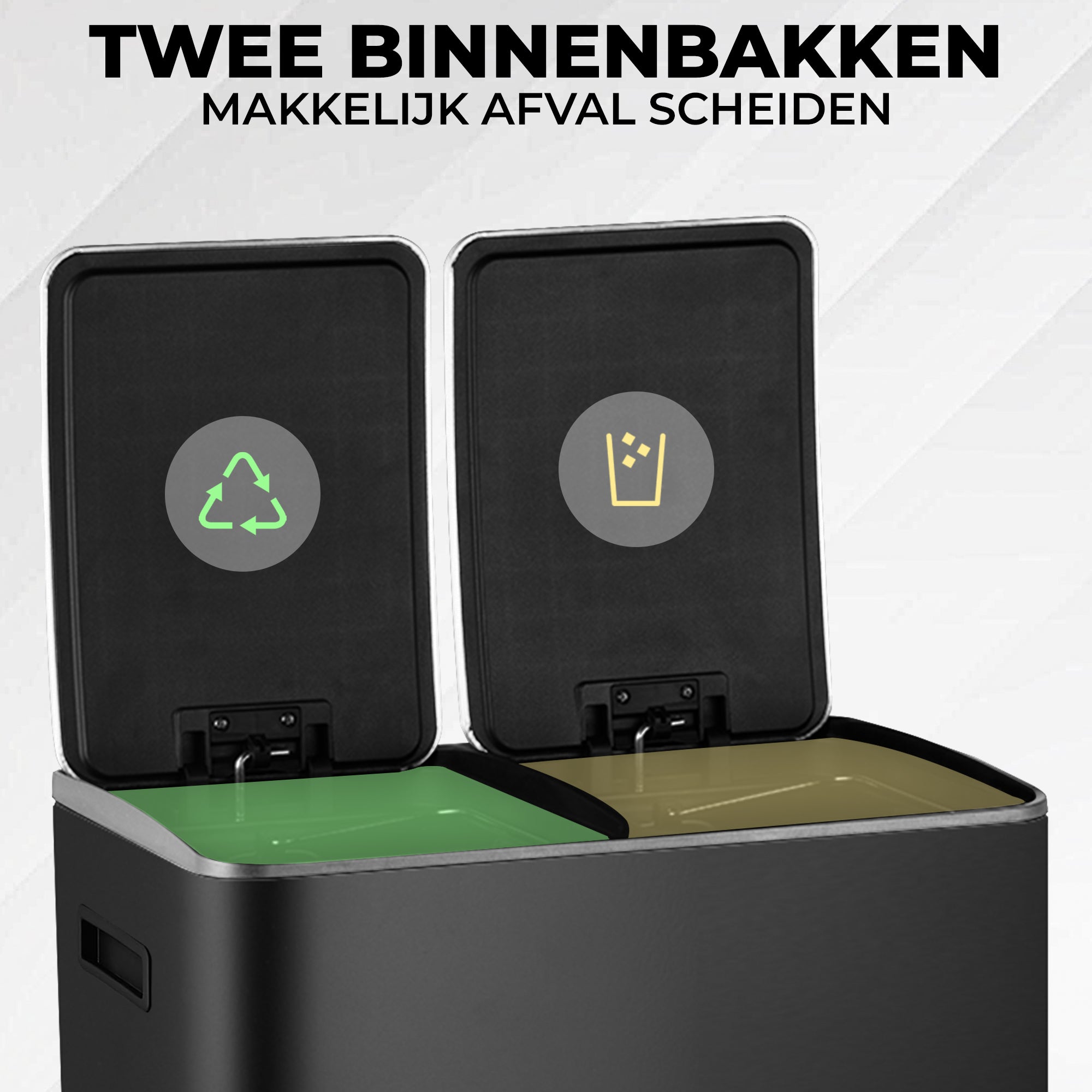 Prullenbak Met Pedaal Zwart/Zilver