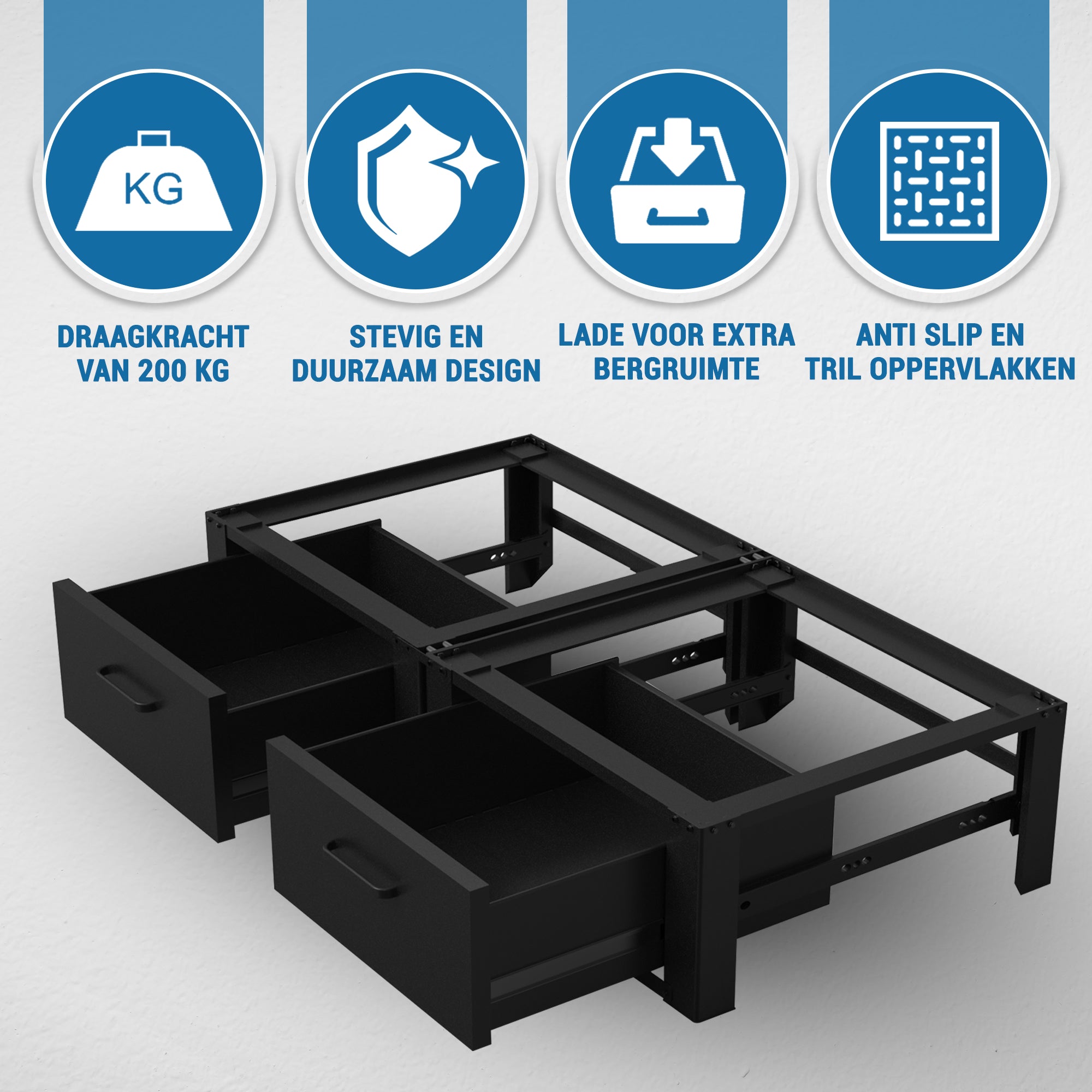 Wasmachine & Droger Verhoger Zwart