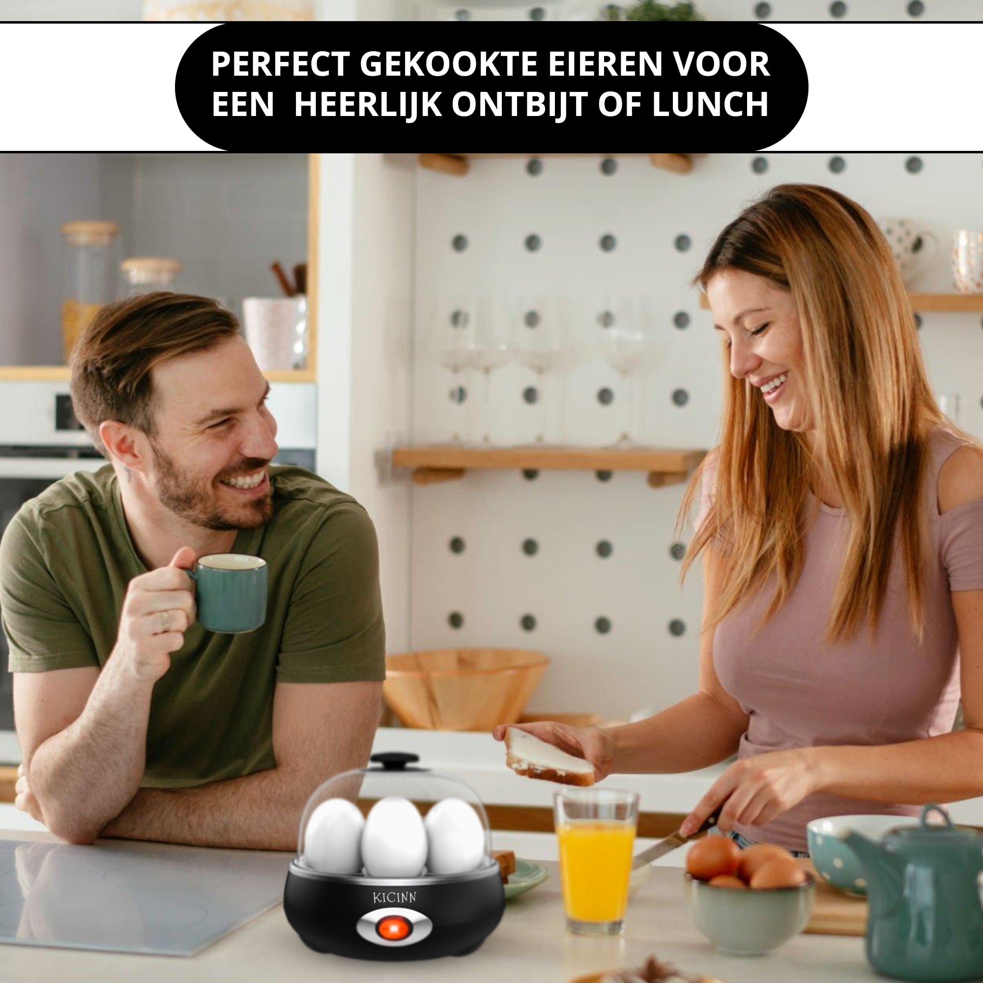 Electrisch Eierkoker voor 7 eieren – Zwart