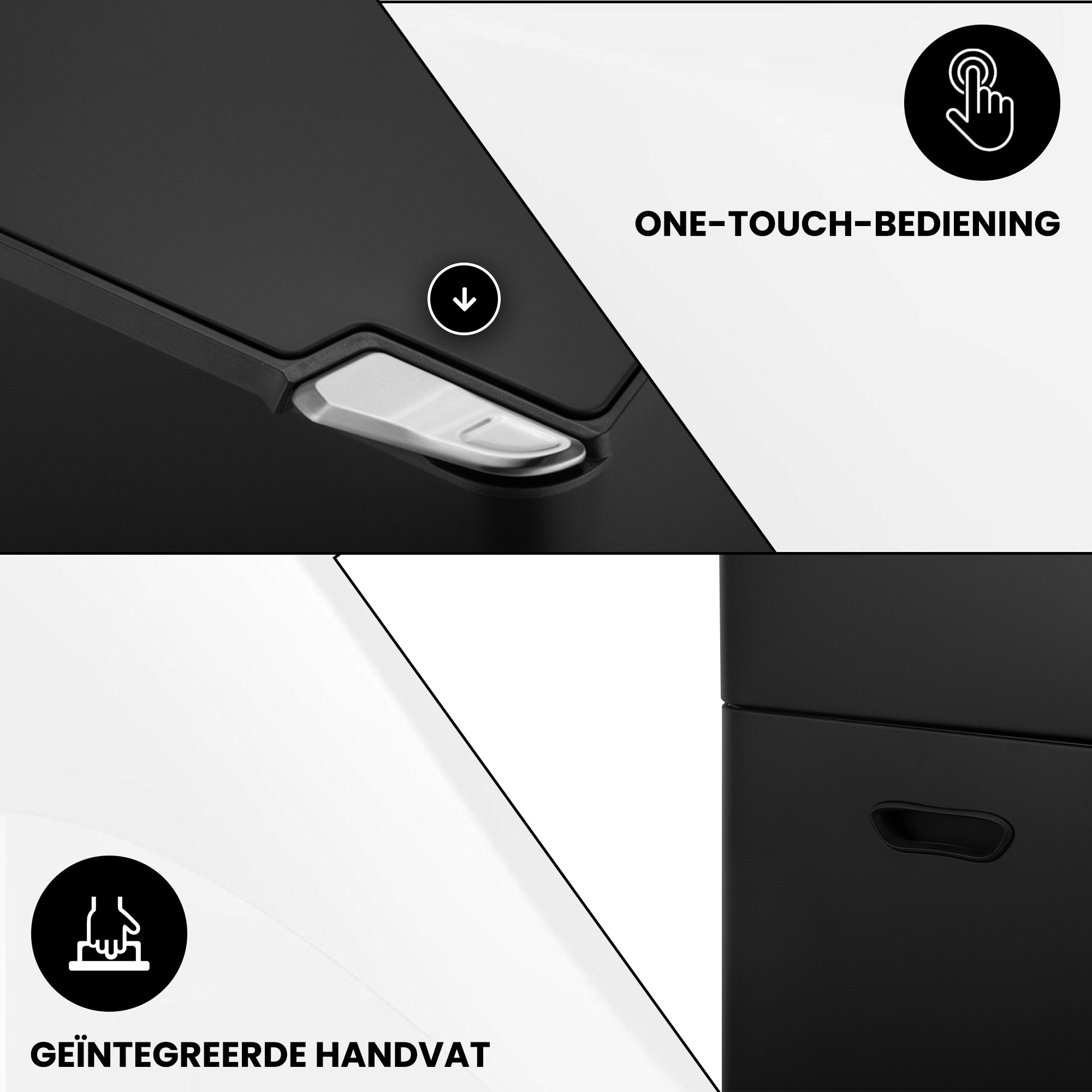 Bayt Prullenbak 60 Liter - 2 Compartimenten - Zwart