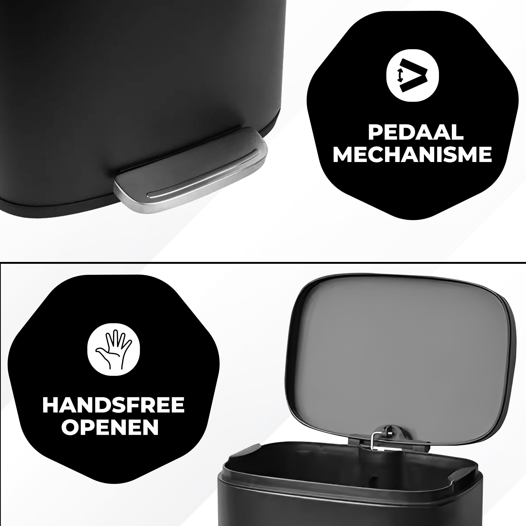 Bayt Prullenbak 30 Liter - Pedaalprullenbak - Zwart