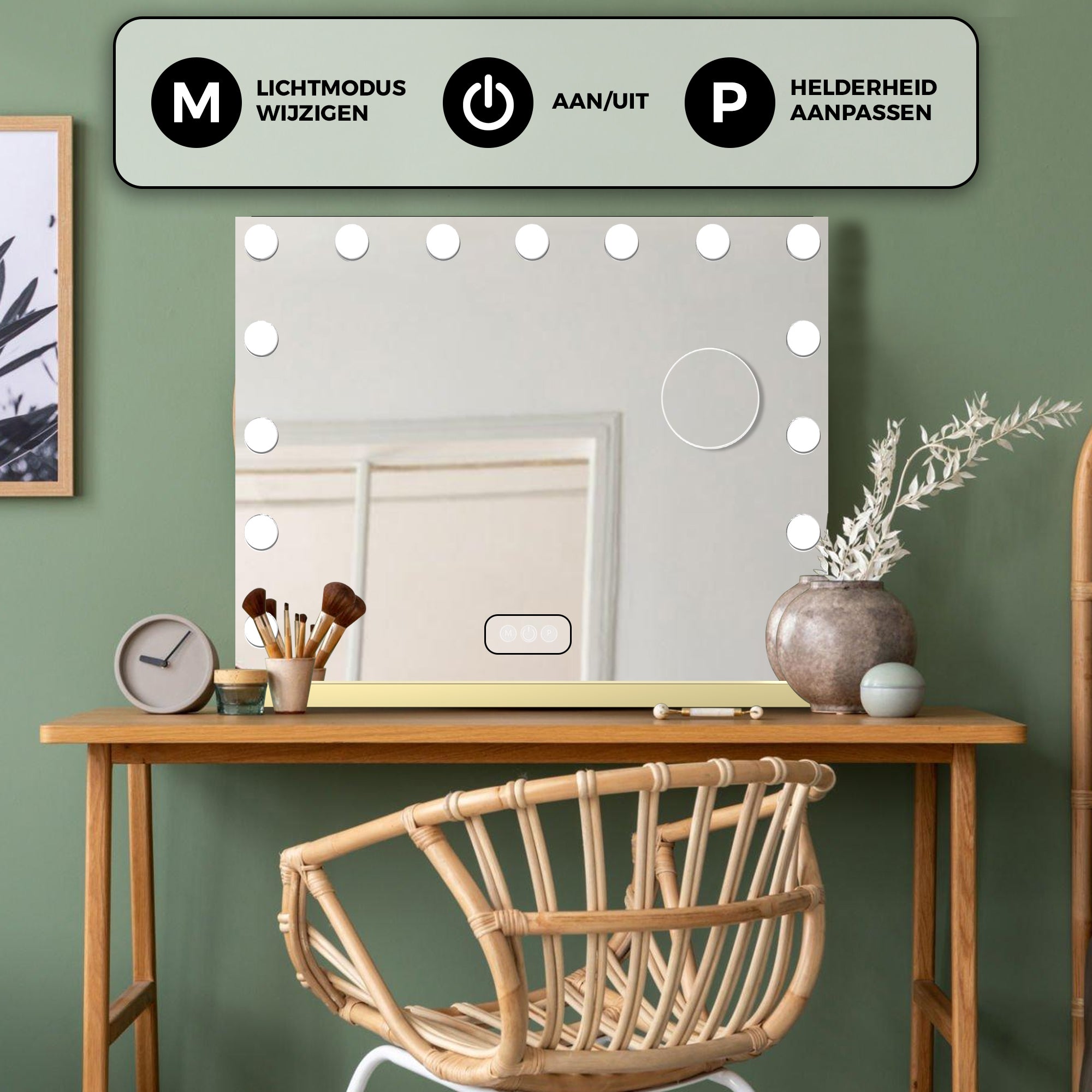 Bayt Hollywood Spiegel - 58x64cm - Goud