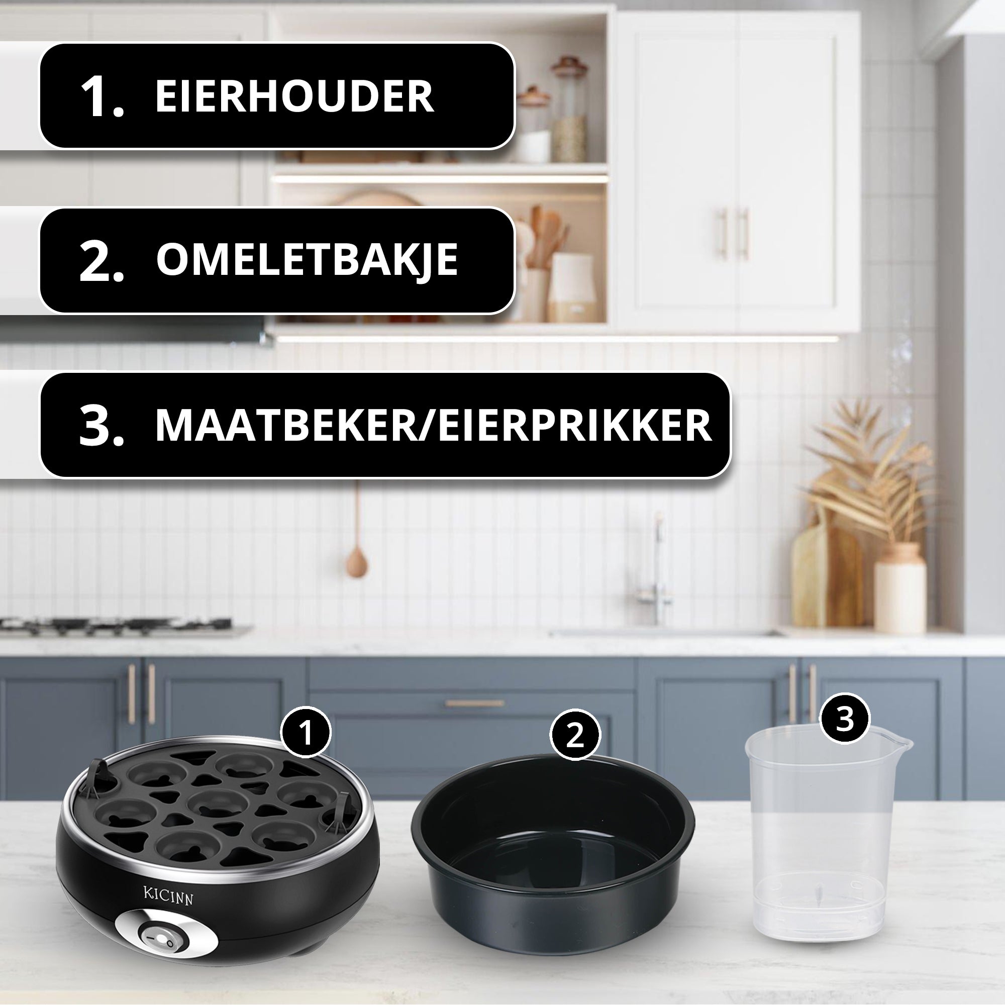 Electrisch Eierkoker voor 7 eieren – Zwart