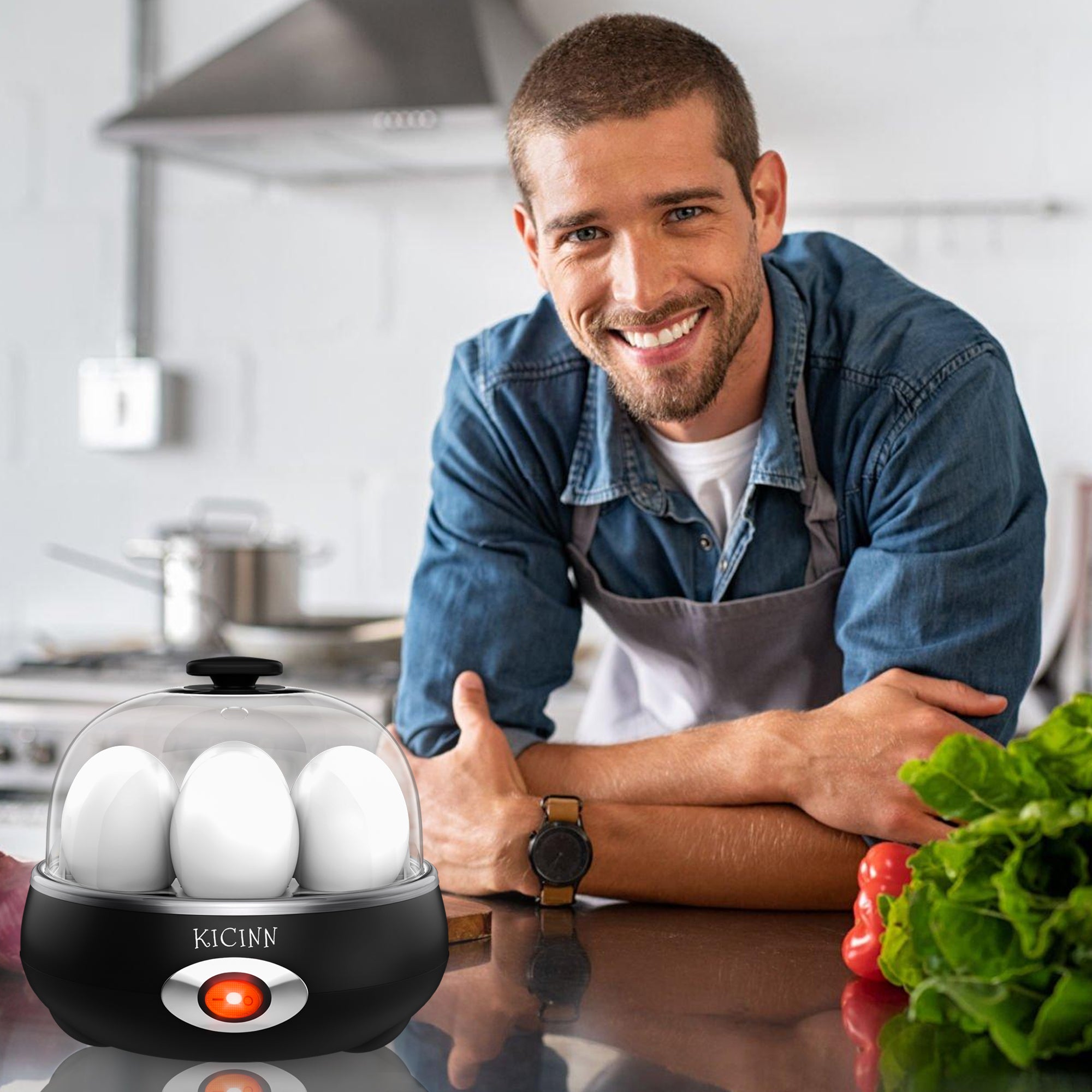 Electrisch Eierkoker voor 7 eieren – Zwart