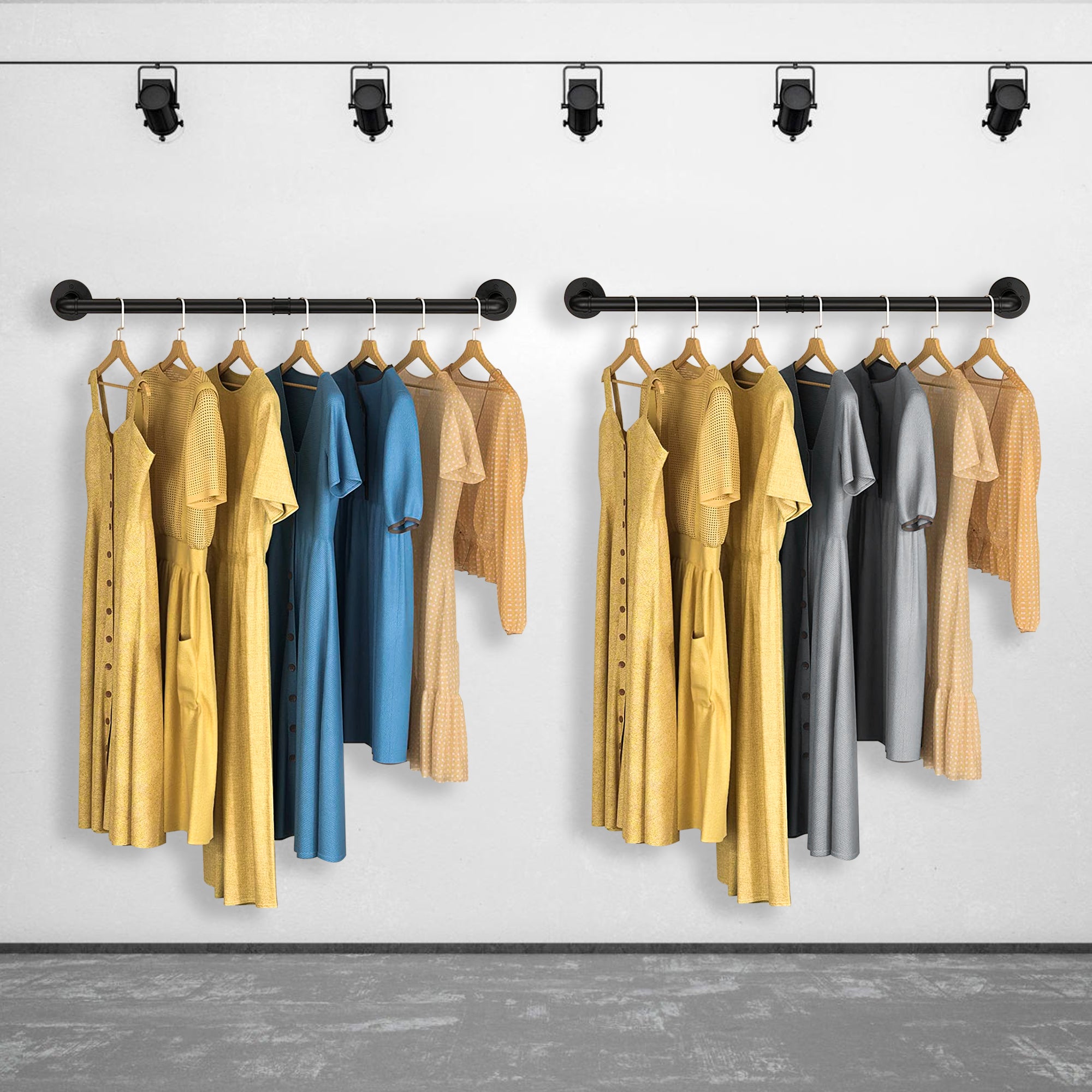 Kledingstang Muur Zwart