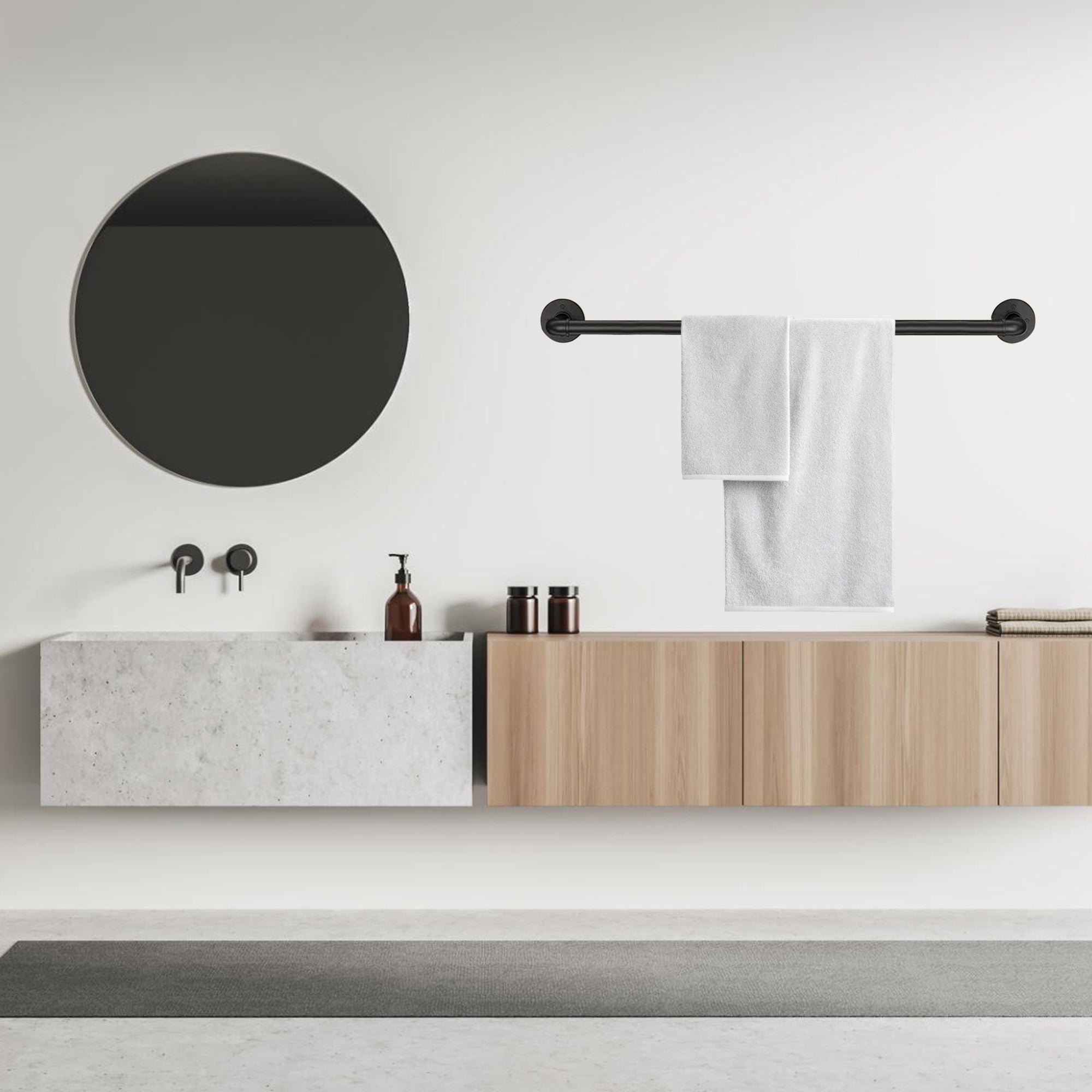 Kledingstang Muur Zwart