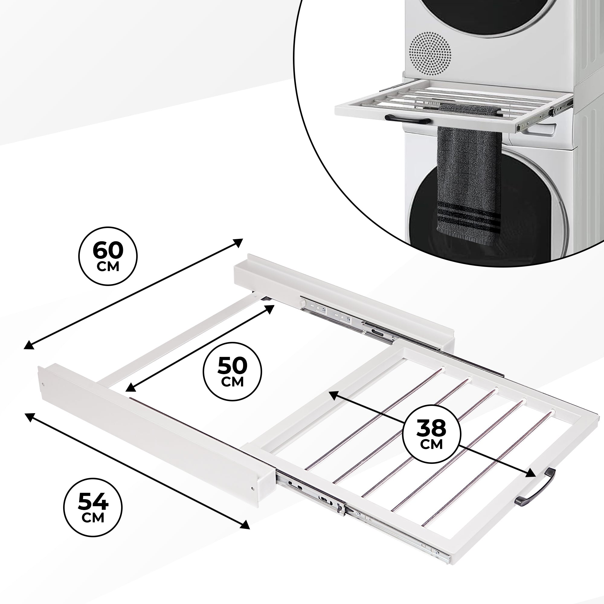 Wasmachine/droger Tussenstuk Wit