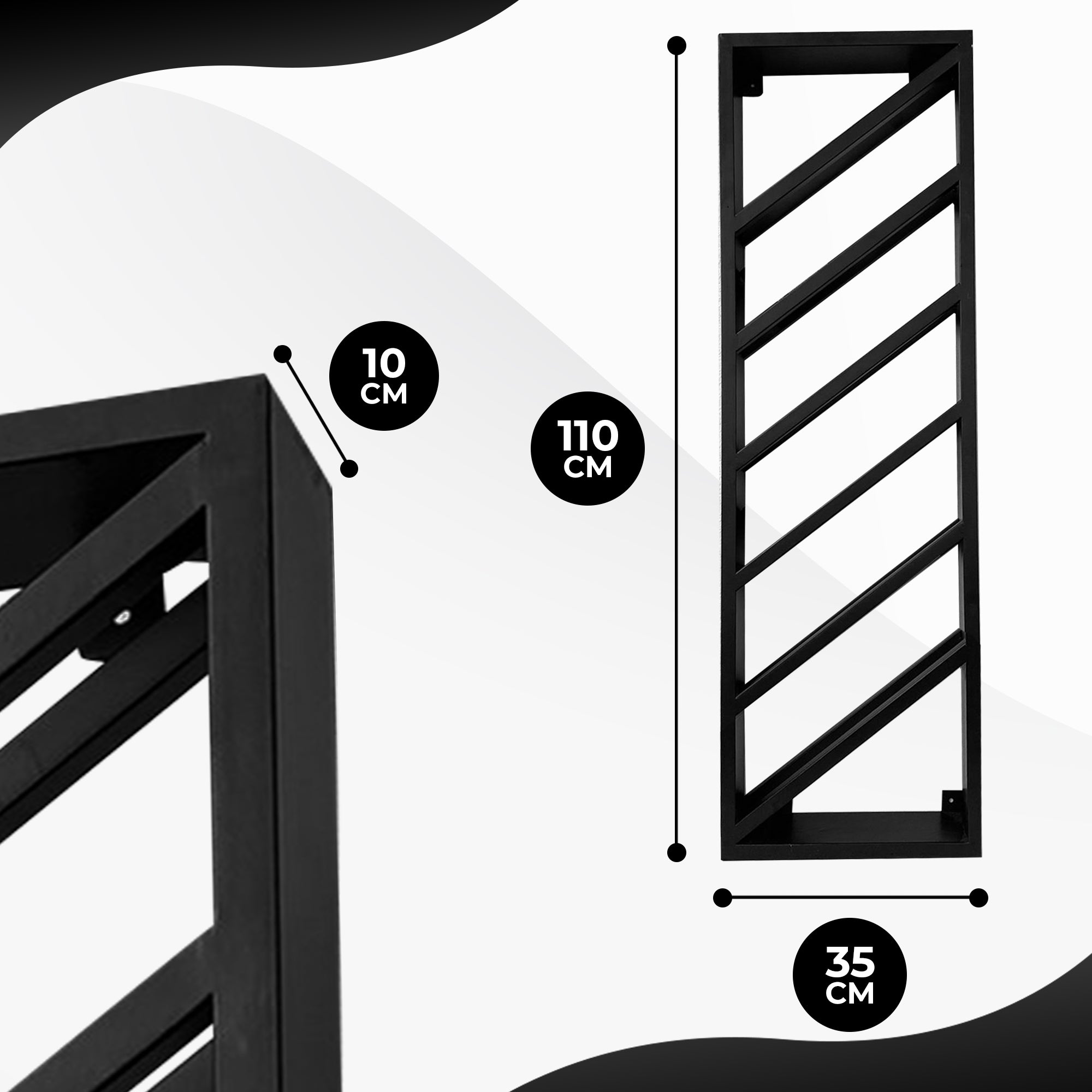 Wijnrek 6 Flessen Zwart