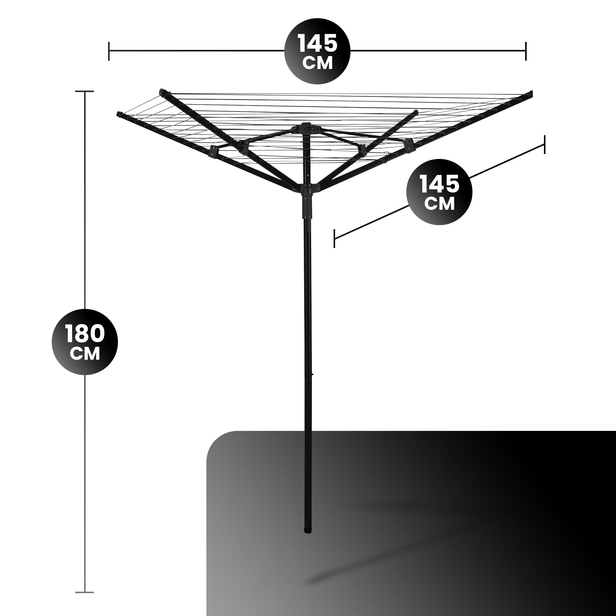 Droogmolen 45M Zwart
