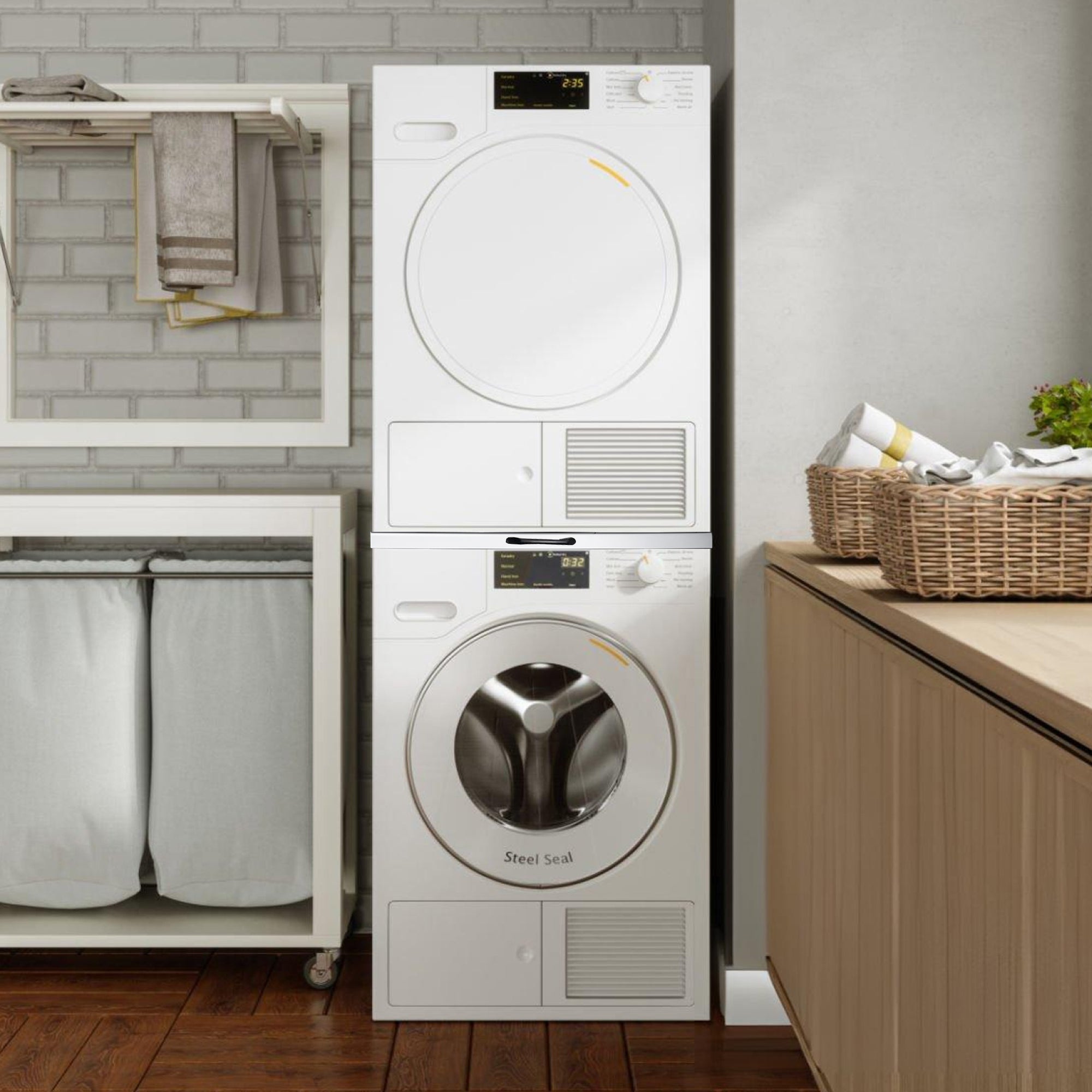 Wasmachine/droger Tussenstuk Wit