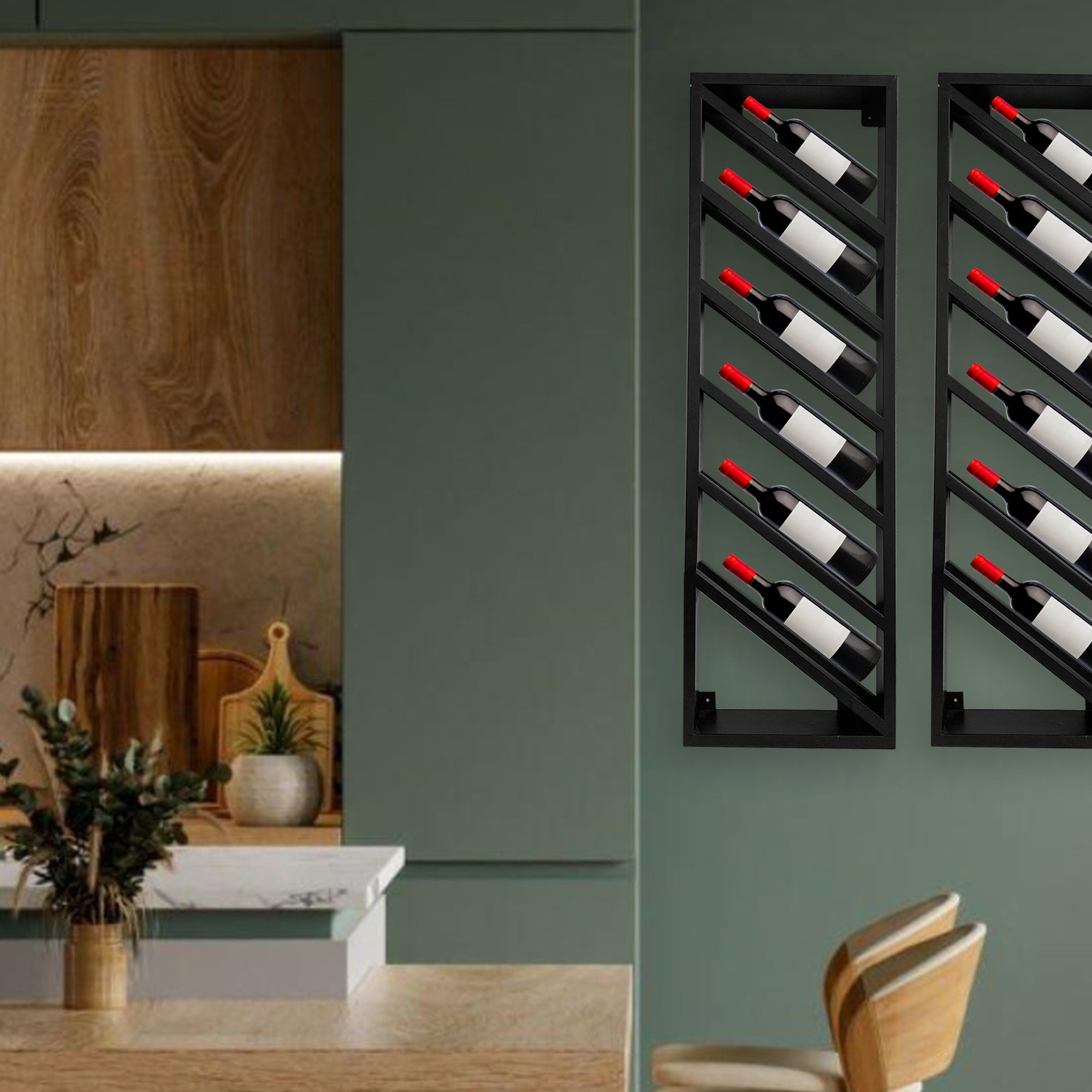 Wijnrek 6 Flessen Zwart