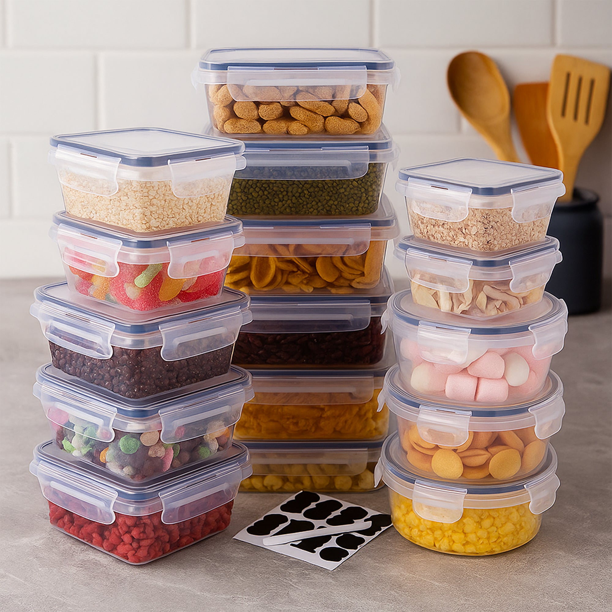 Bayt Kitchen Vershoudbakjes - 16-delig - Glas