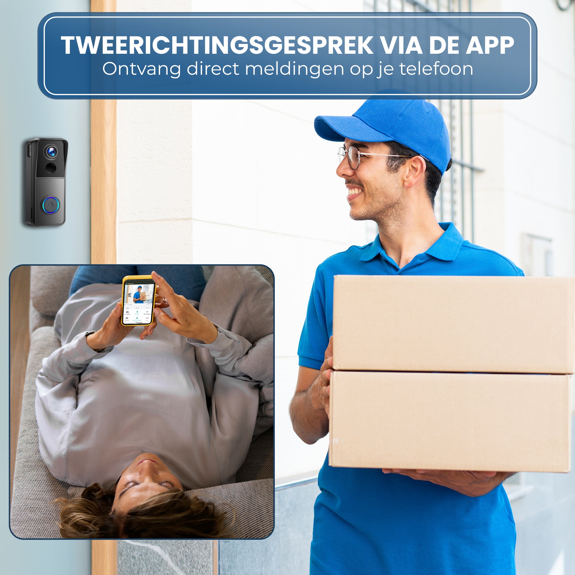 Powell Deurbel met Camera - Zwart