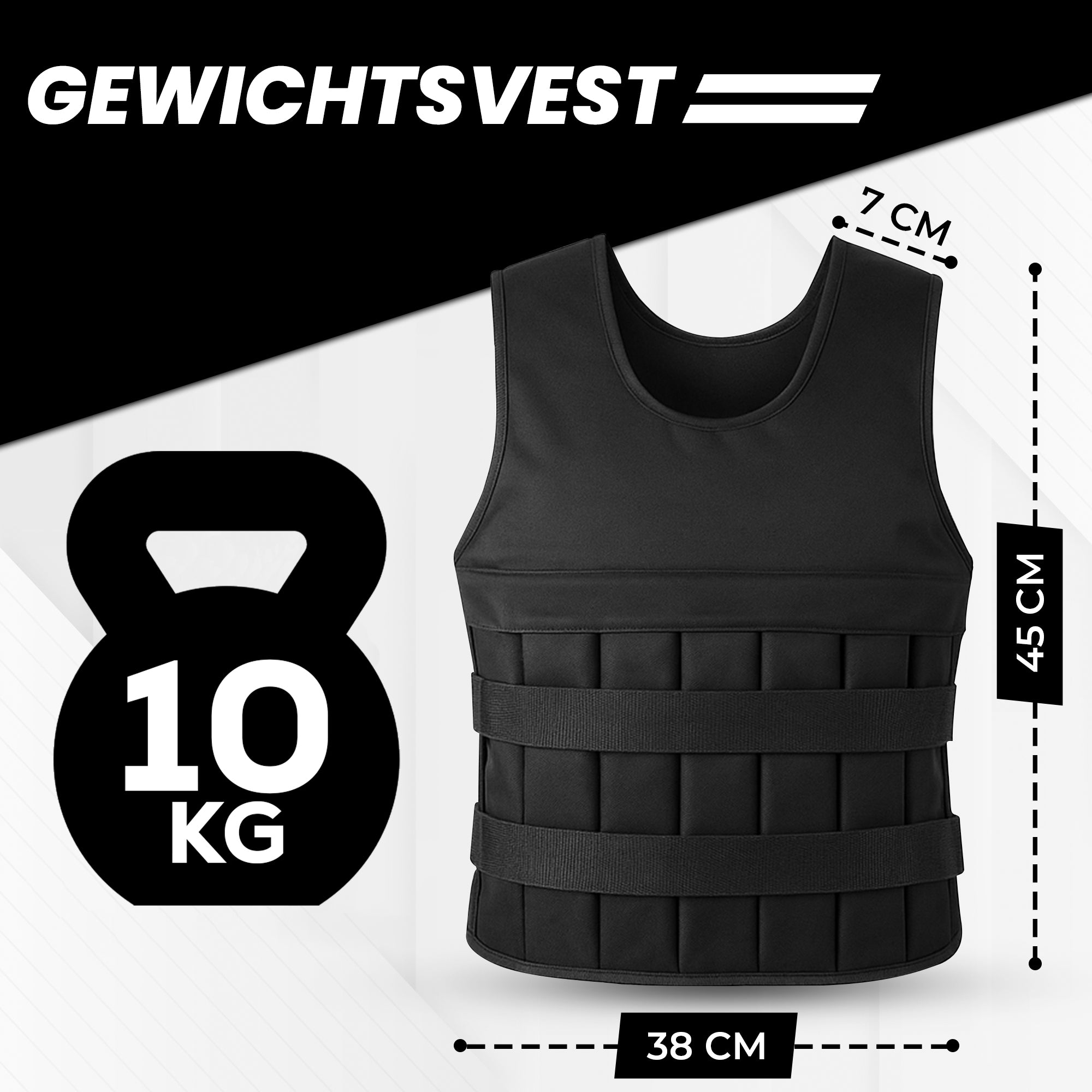 Fitby Gewichtsvest 10KG Zwart