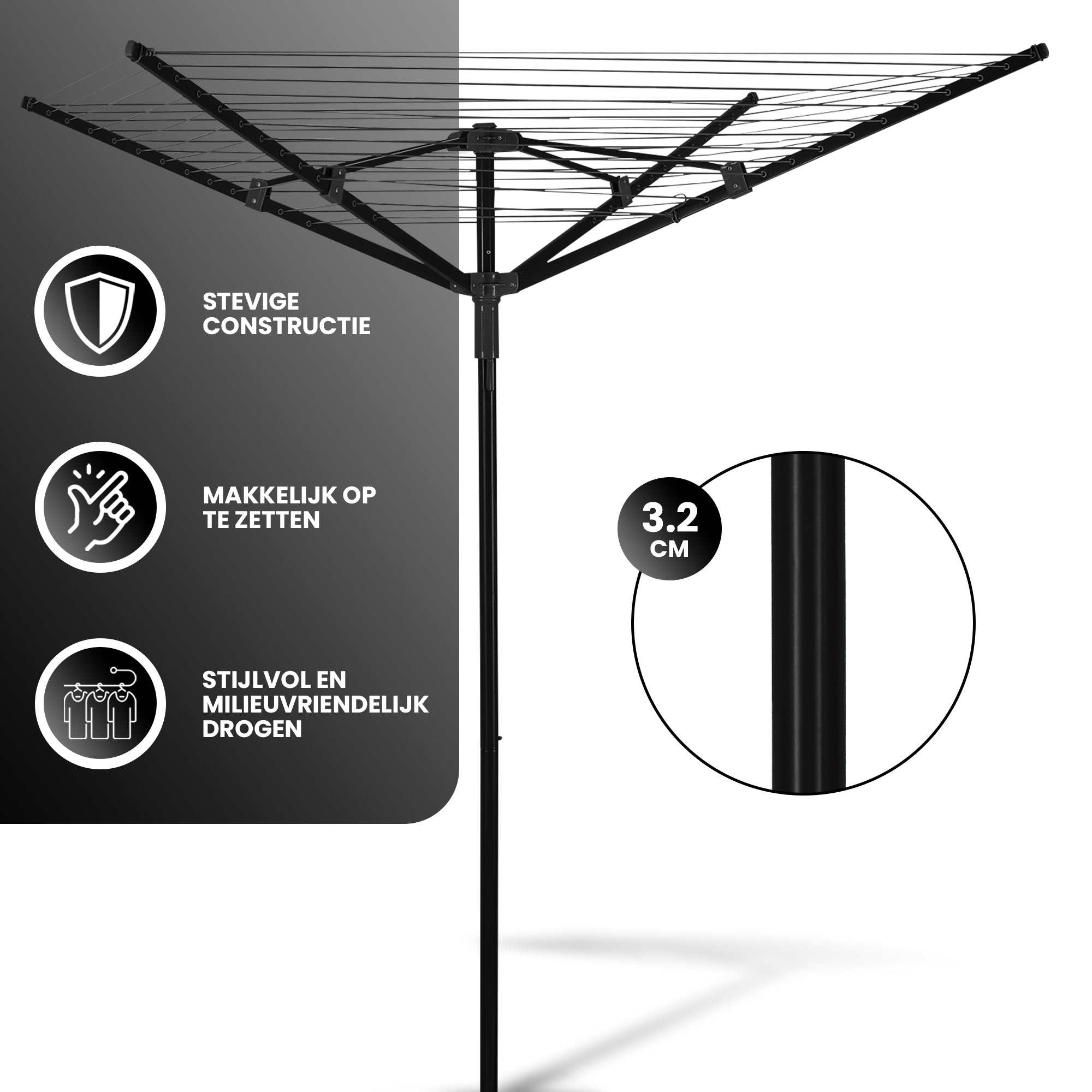 Droogmolen 45M Zwart