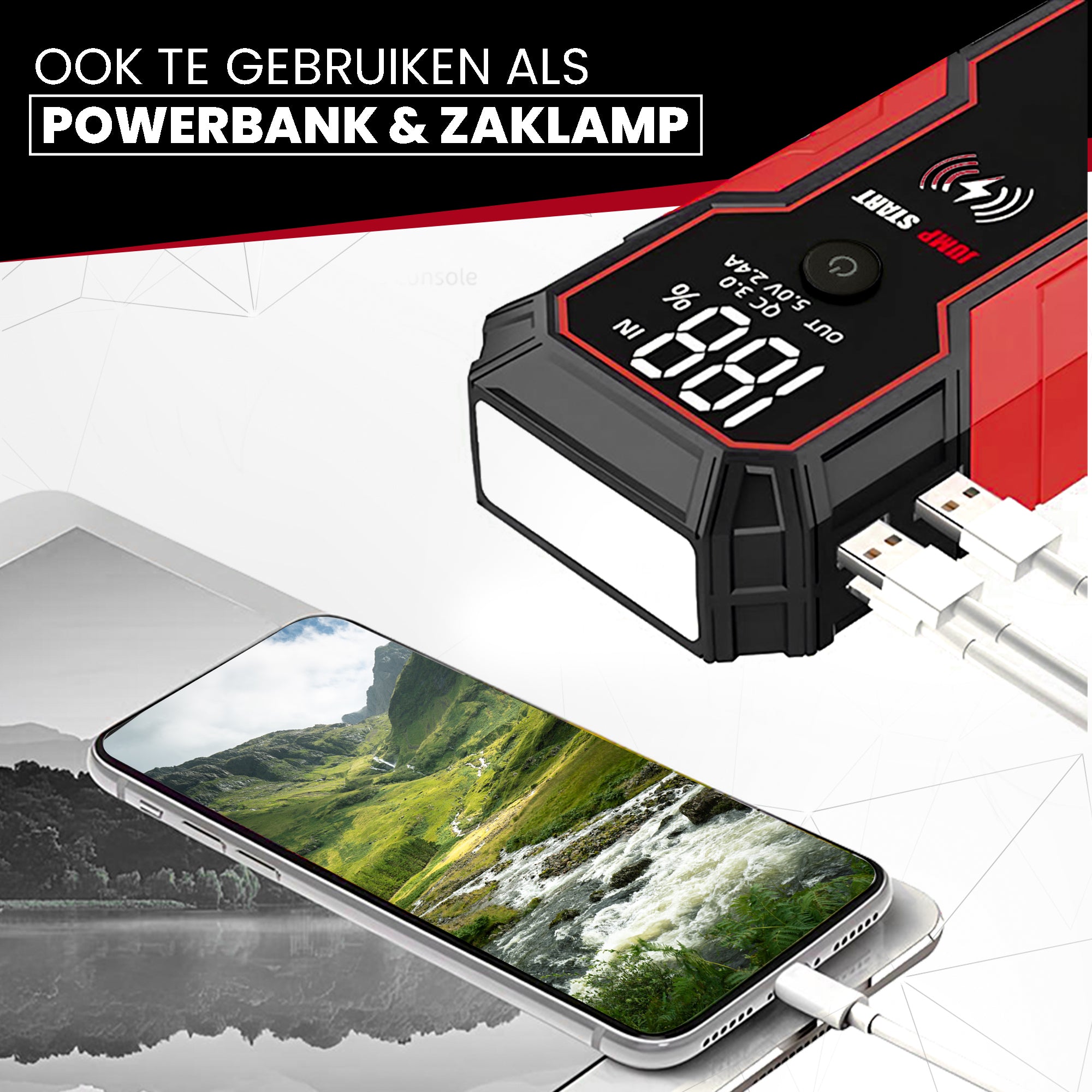 Travli Jumpstarter Zwart/Rood