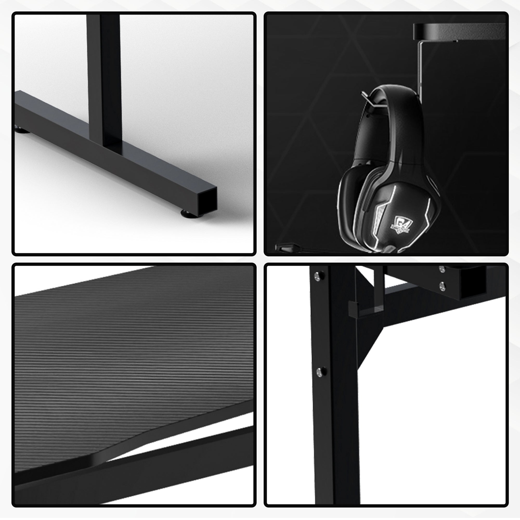 Bayt Gamebureau met Monitorstandaard - 105x55x75cm - Zwart