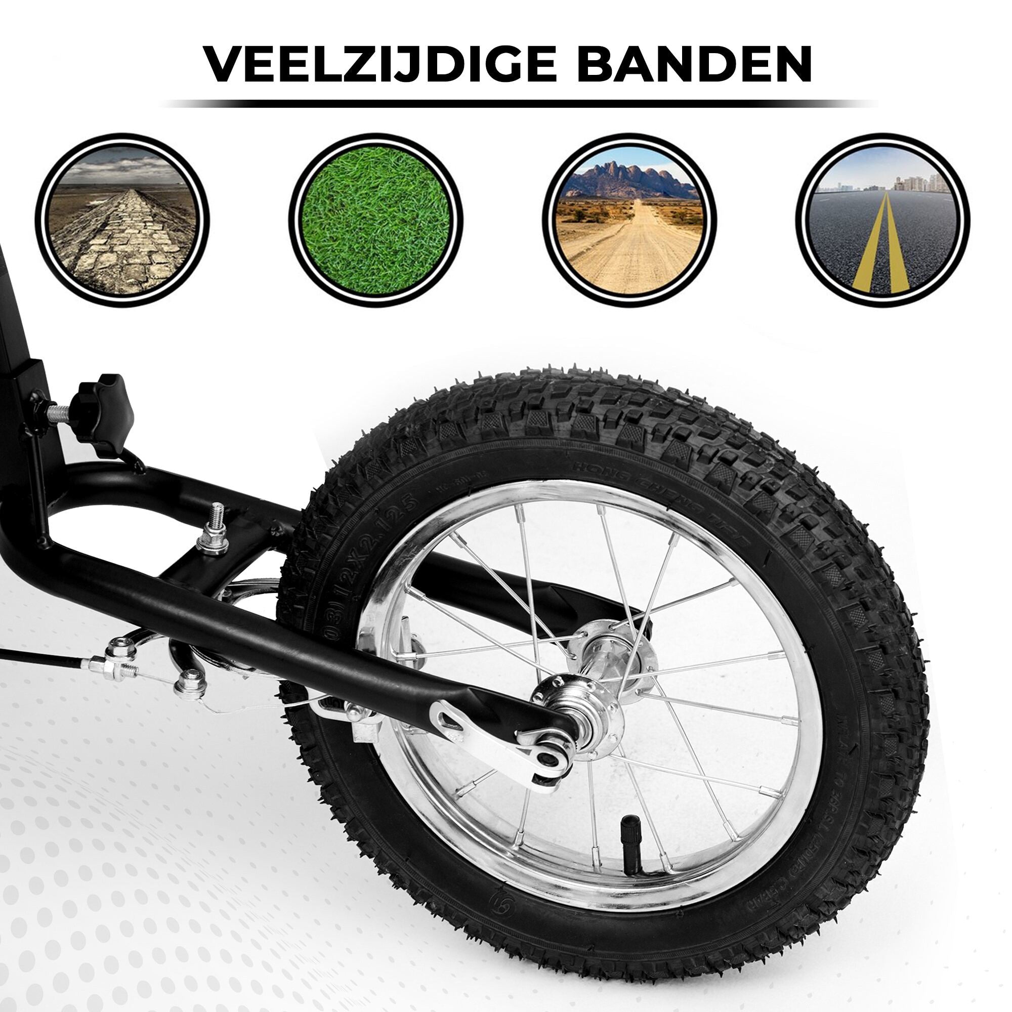 Kinderfietskar met vlag