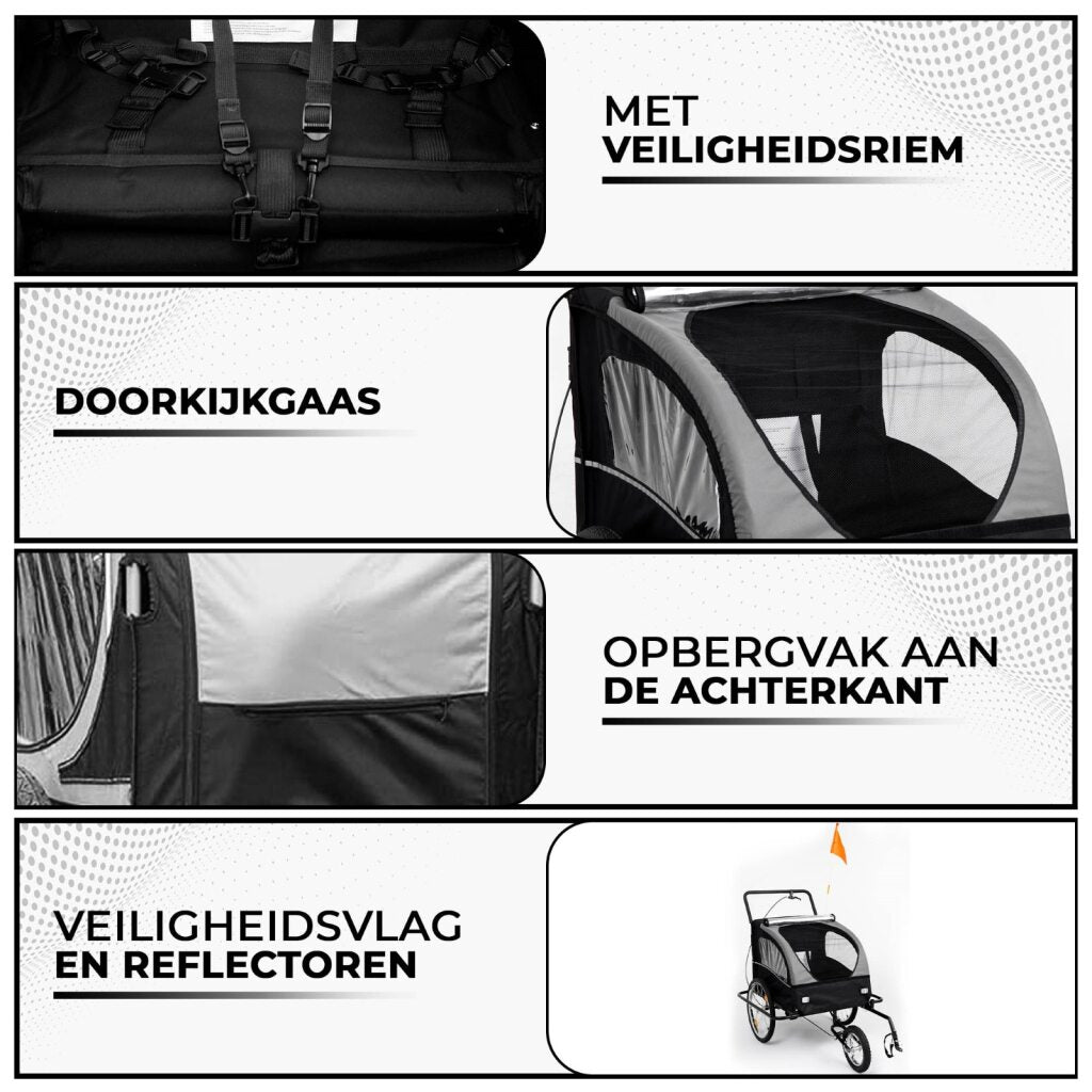 Kinderfietskar met vlag