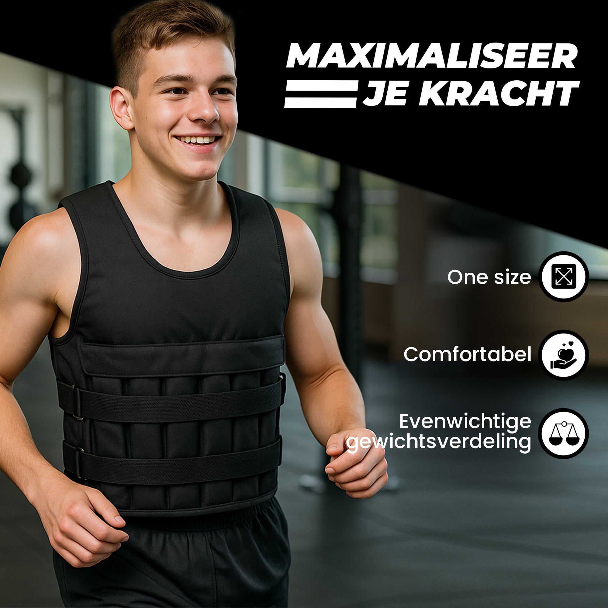 Fitby Gewichtsvest 10KG Zwart