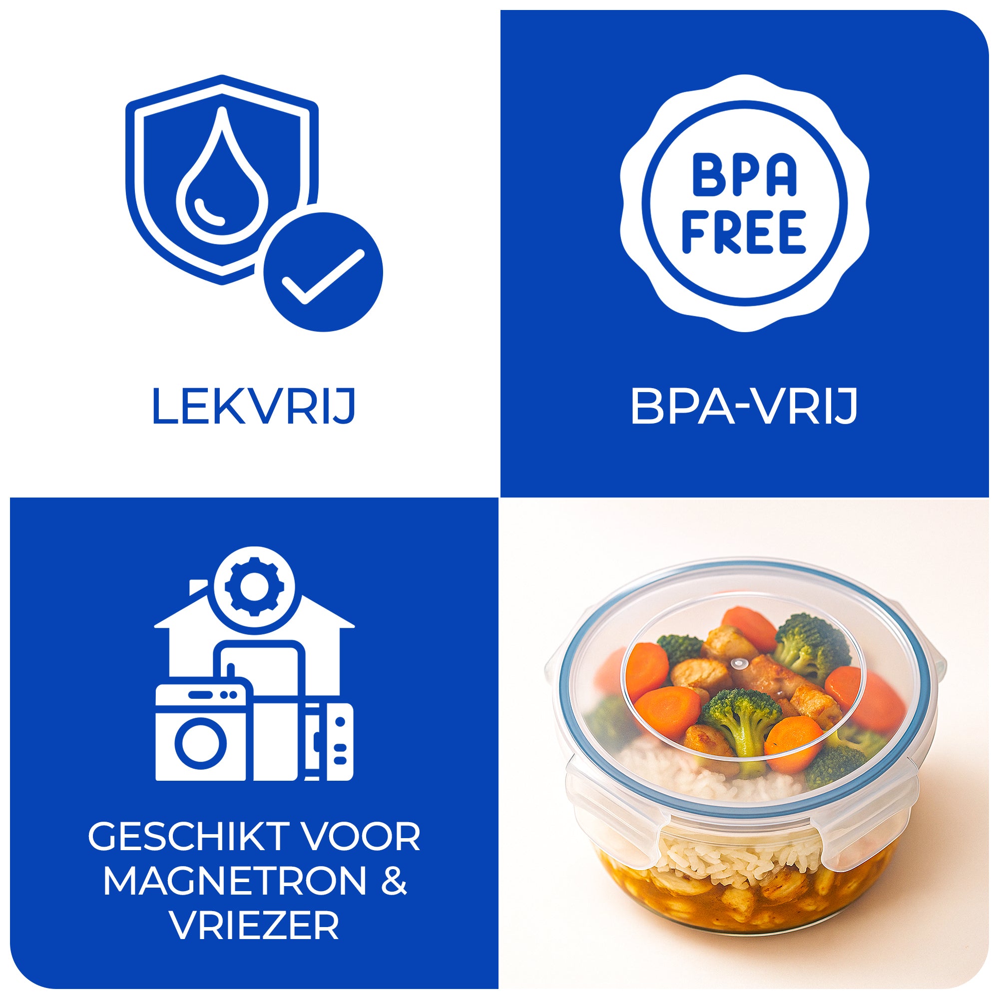 Bayt Kitchen Vershoudbakjes - 16-delig - Glas