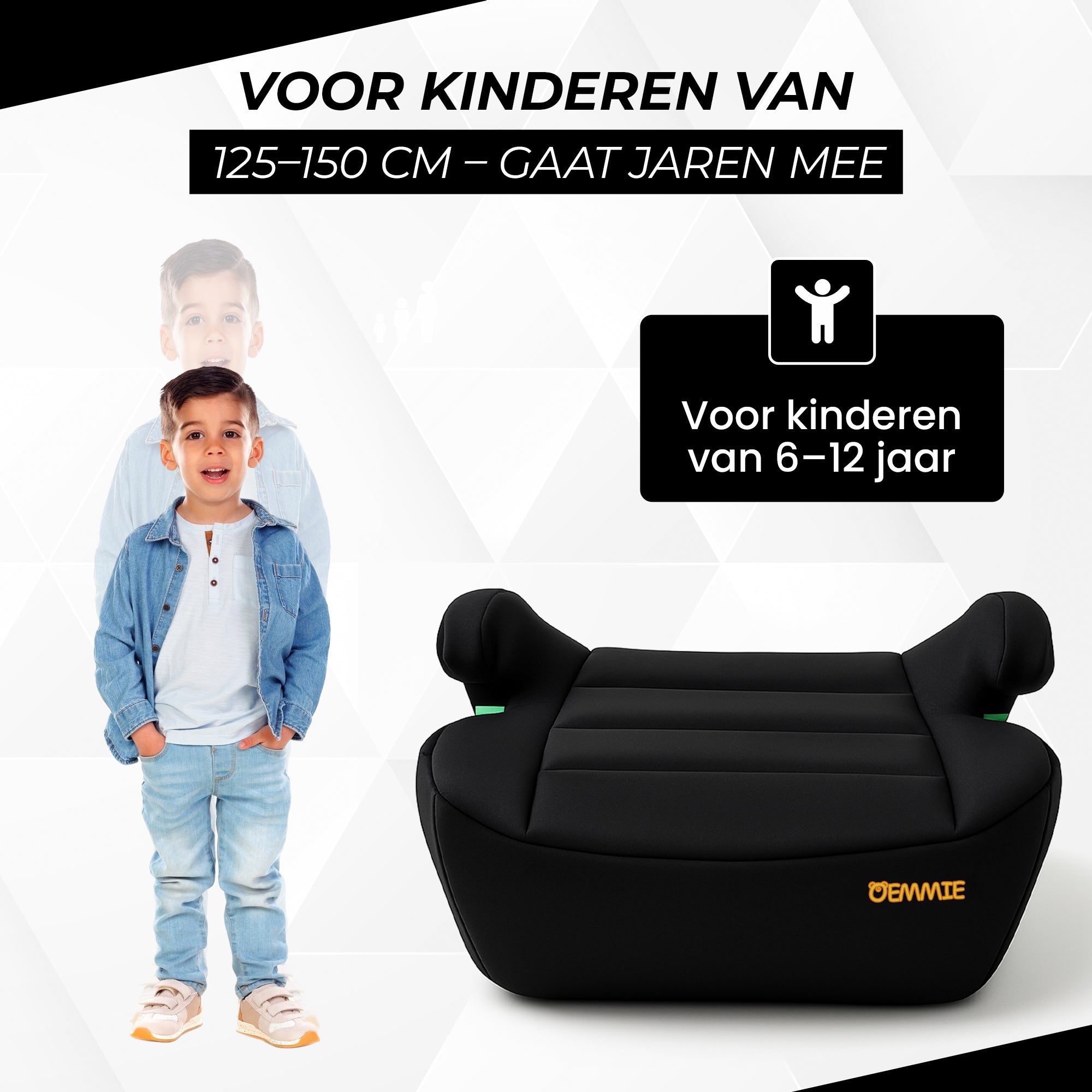 Oemmie Zitverhoger Auto - Zwart