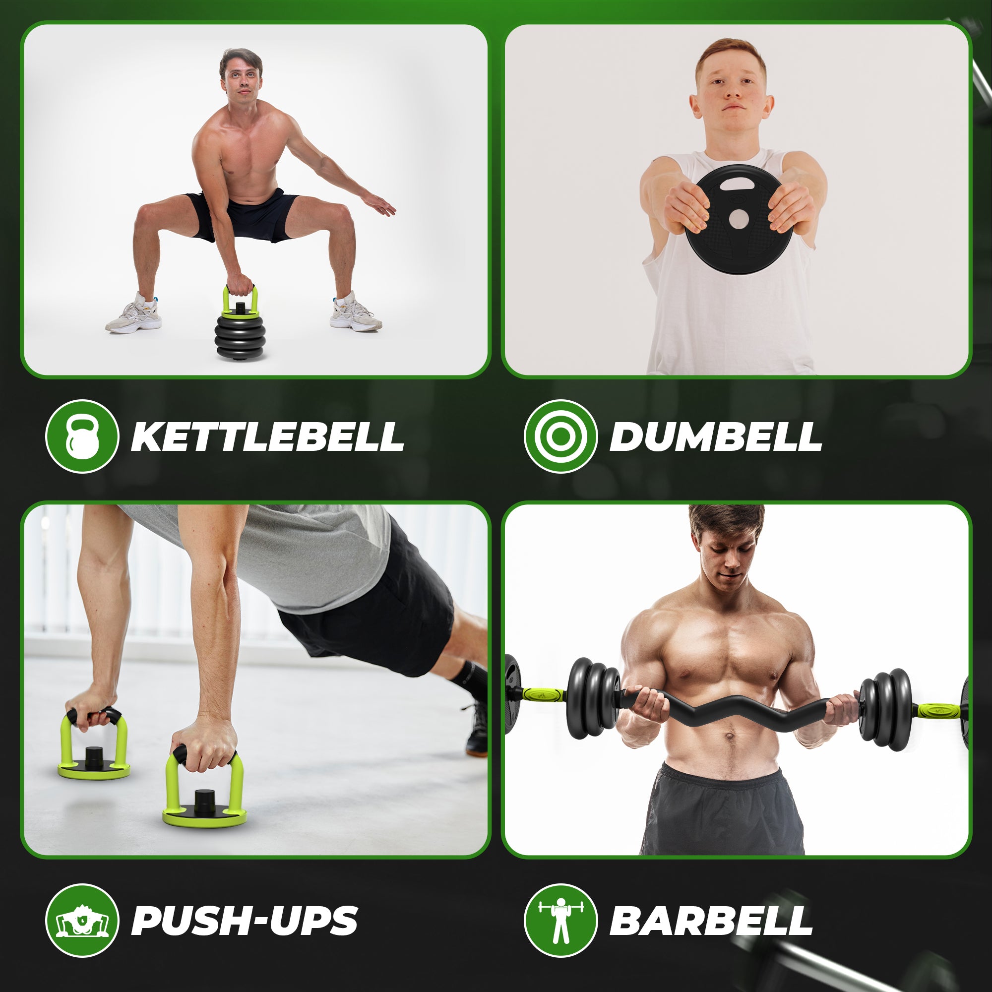 Dumbell Set 40 KG Zwart/Groen