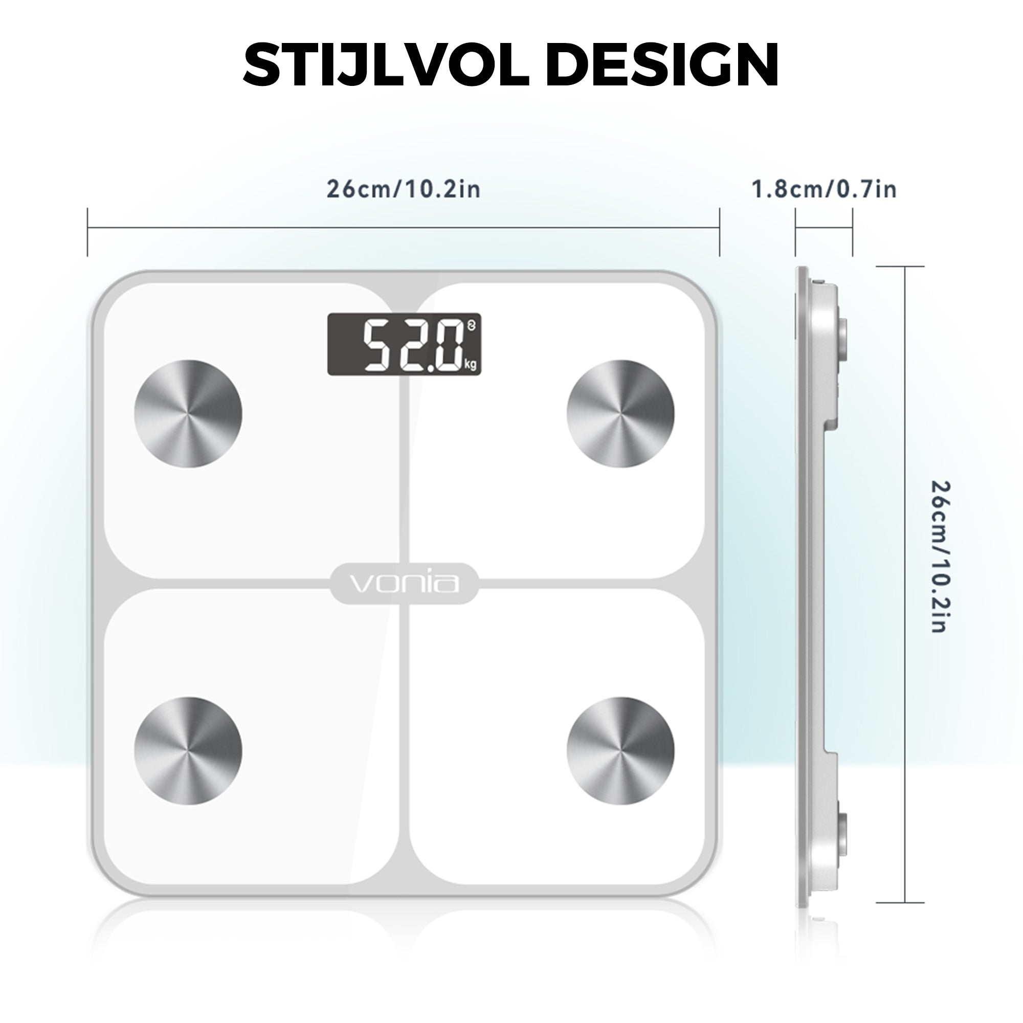 Digitale Slimme Personenweegschaal Wit