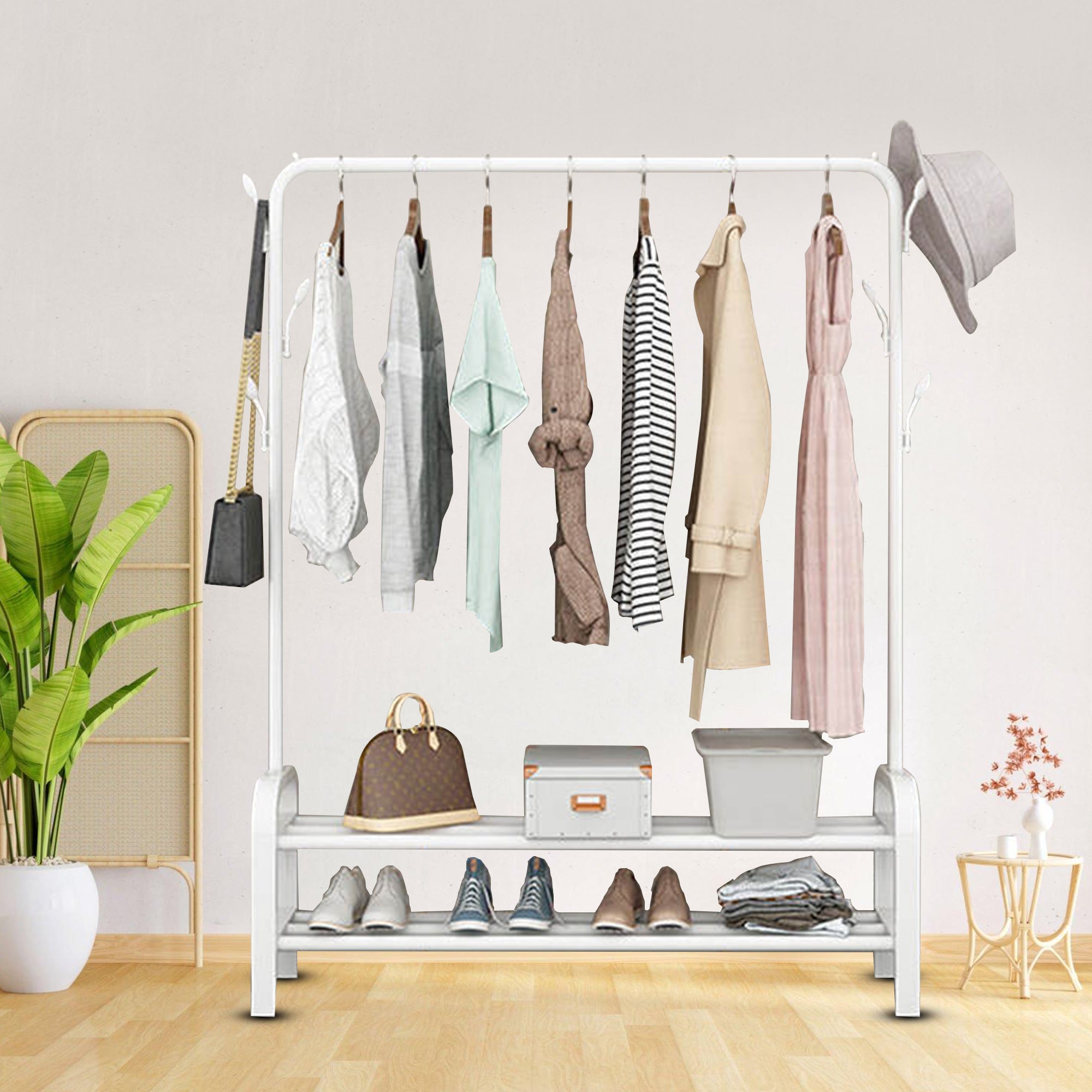 Kledingrek met Schoenenrek Wit