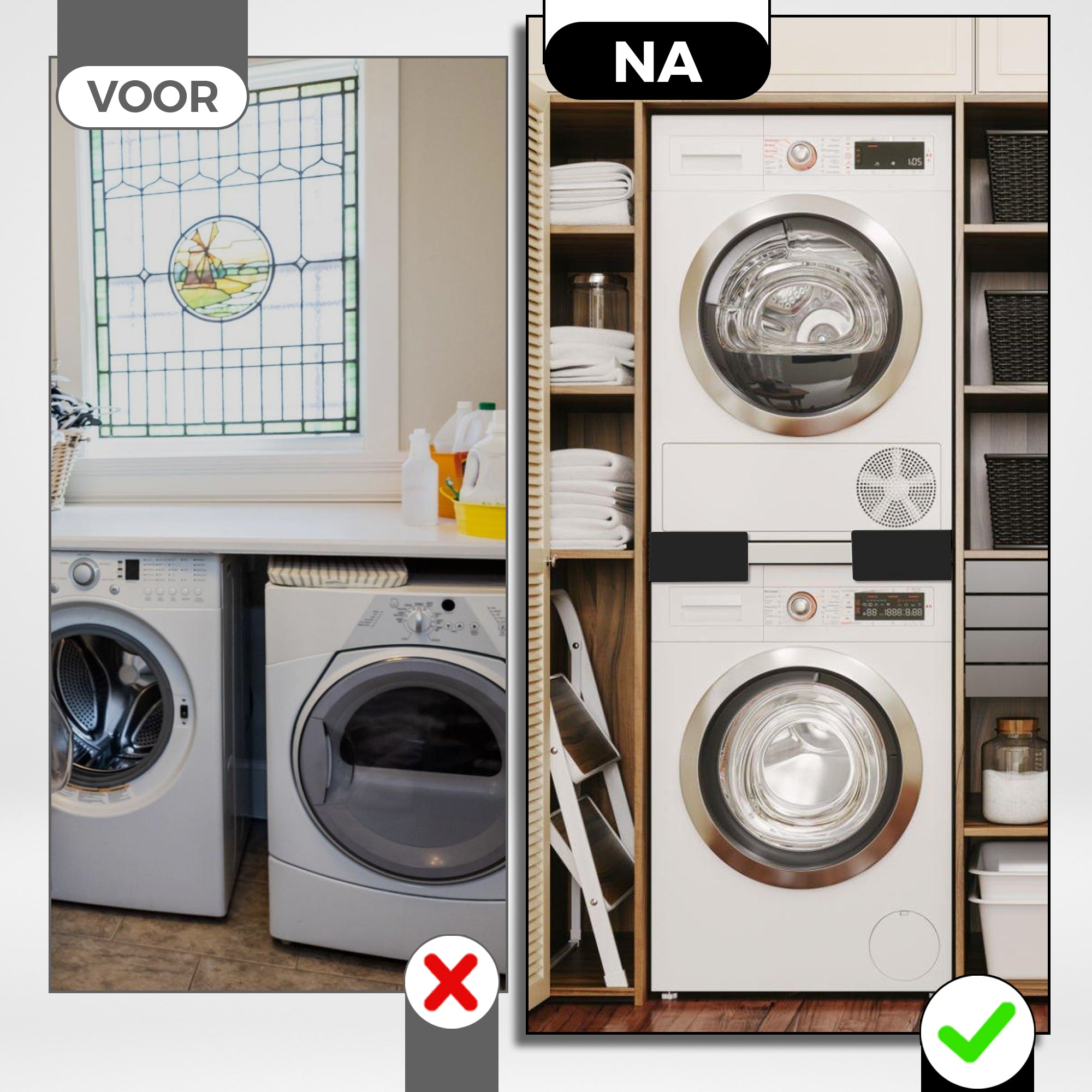 Wasmachine/droger tussenstuk