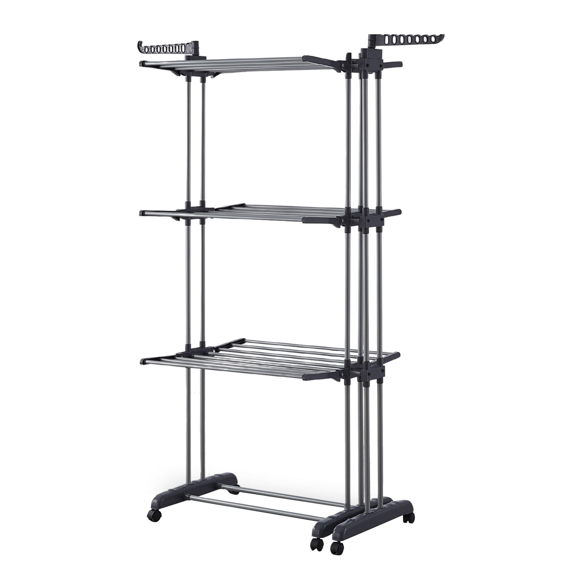 Dubbele Droogtoren Inklapbaar Grijs