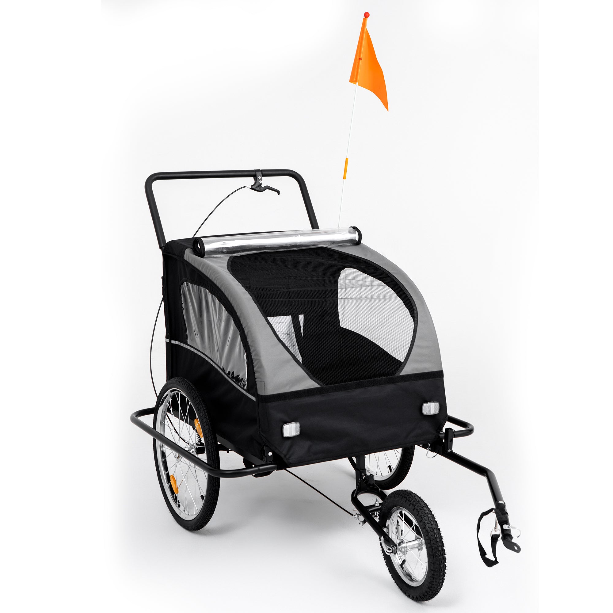 Kinderfietskar met vlag