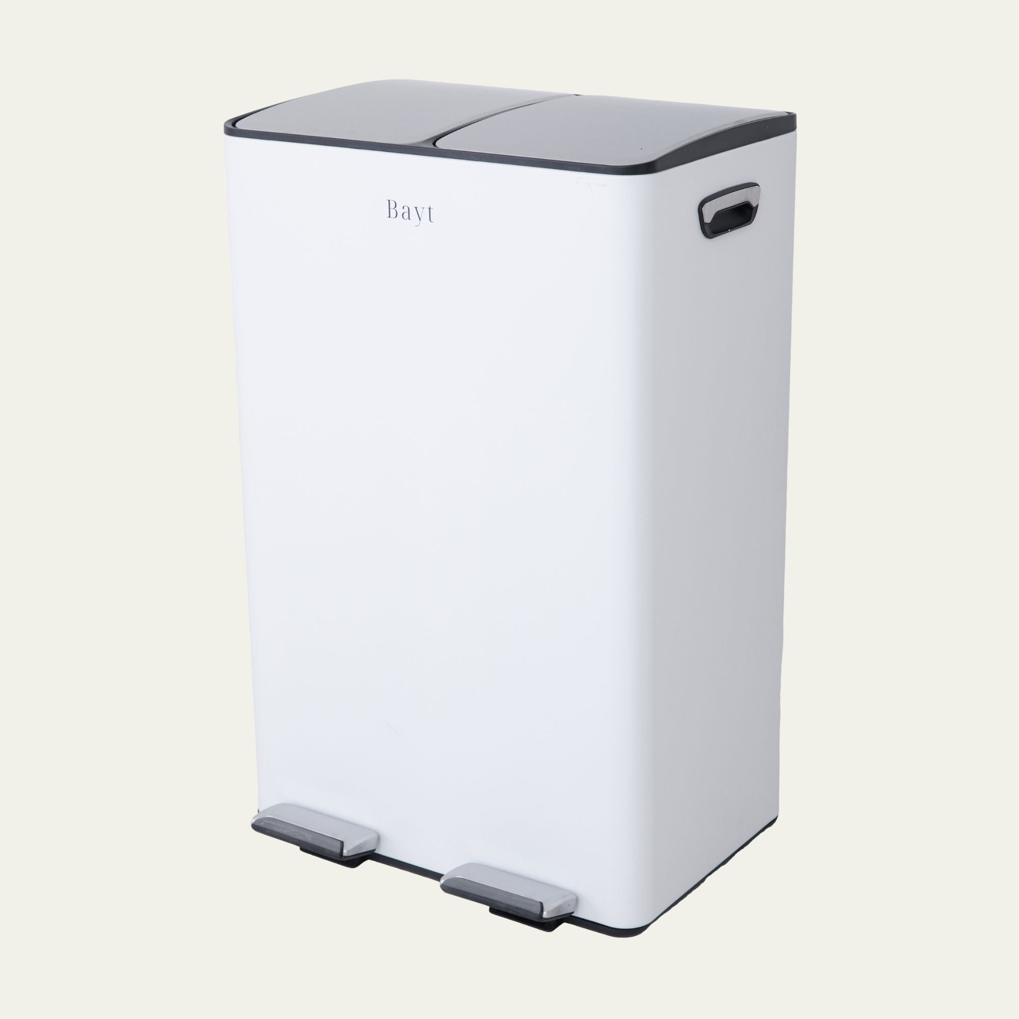 Prullenbak 60 Liter (2x30L) met Pedaalbediening - Wit