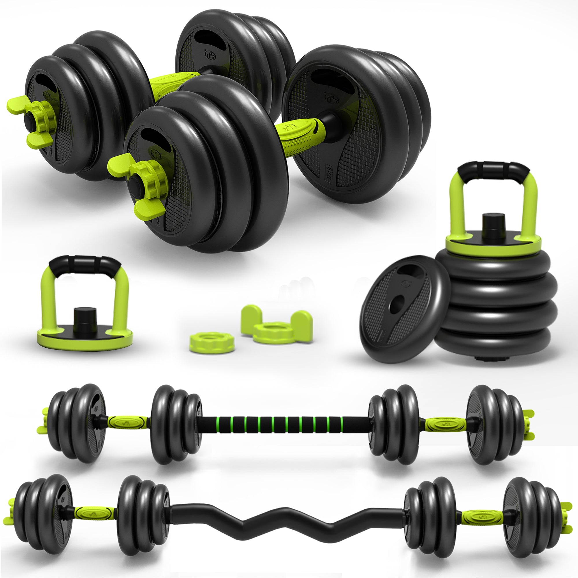 Dumbell Set 40 KG Zwart/Groen