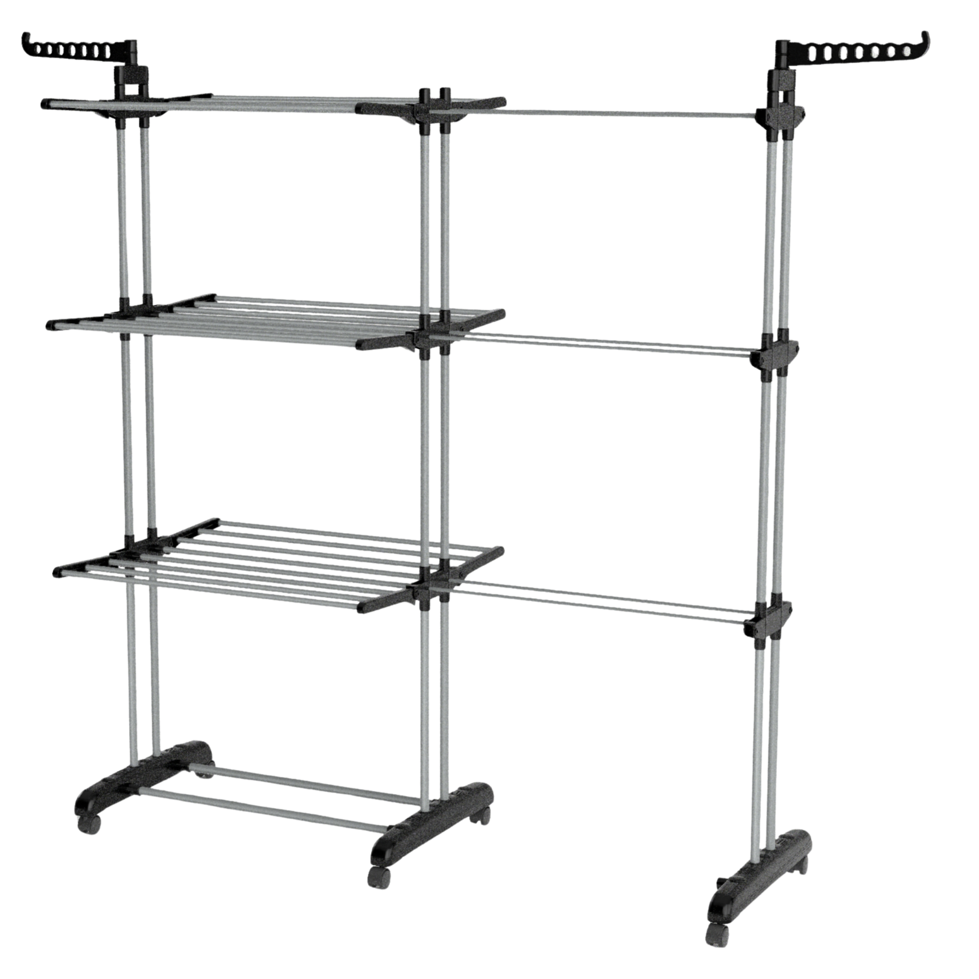 Dubbele Droogtoren Inklapbaar Grijs