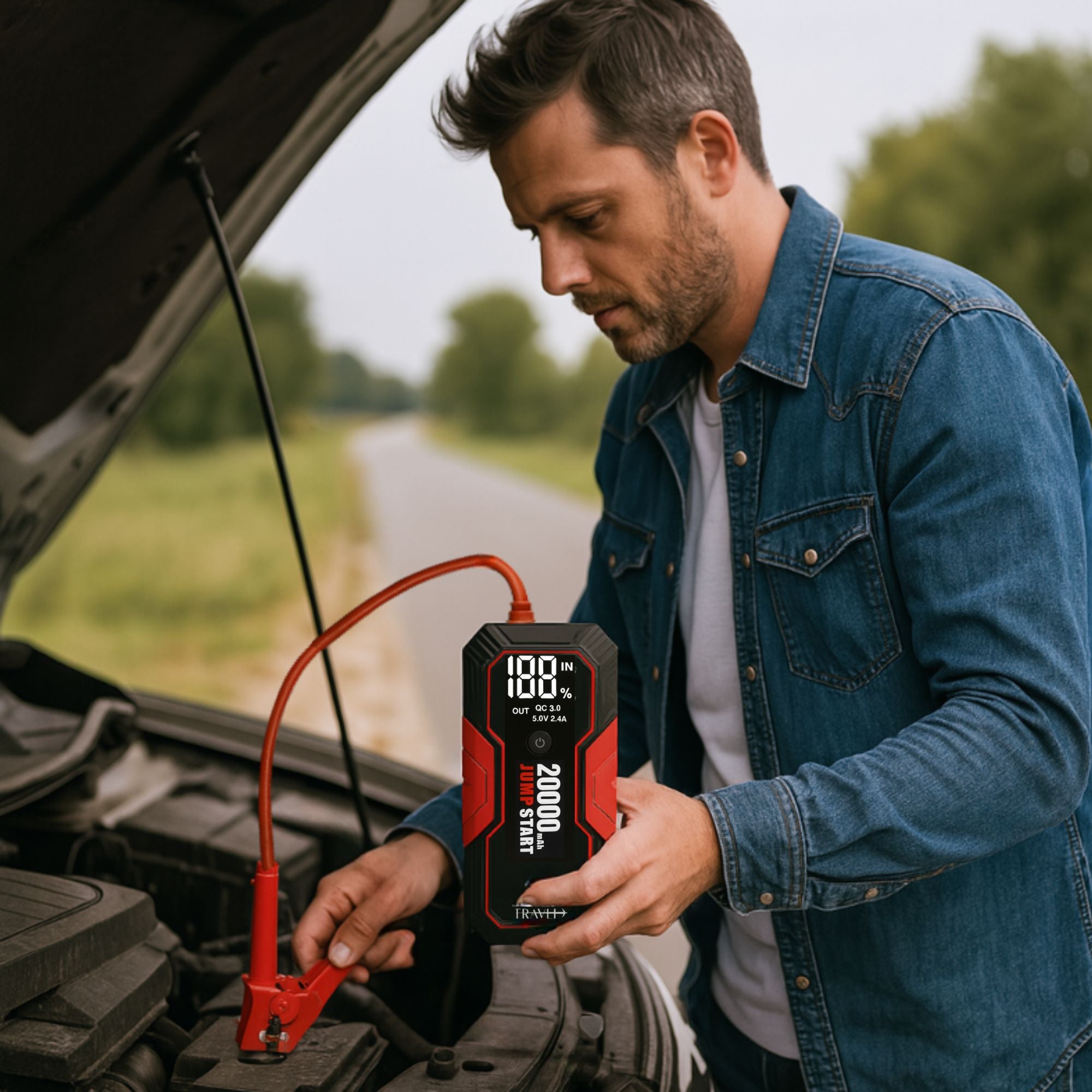 Travli Jumpstarter Zwart/Rood